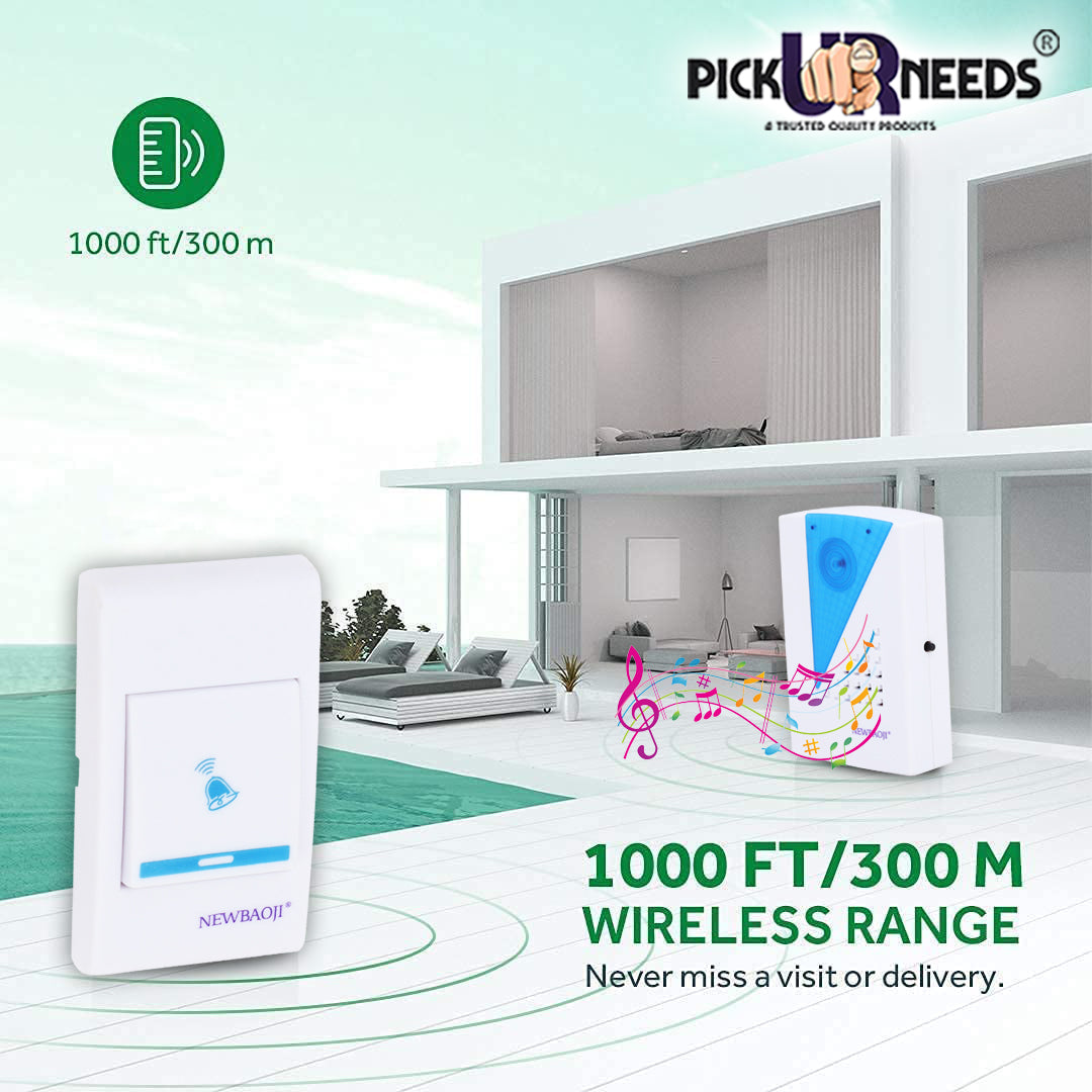 Pick Ur Needs Wireless Long Range Doorbell Easy Adjustable Ringtones with Remote Door Wind Chimes for Multi Use