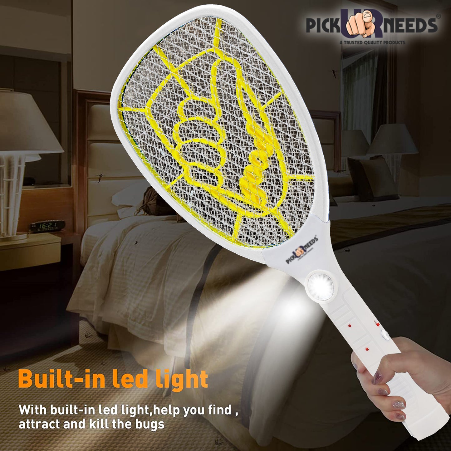 Mosquito Bat by Pick Ur Needs Racquet Rechargeable Electric Insect Killer Indoor, Outdoor