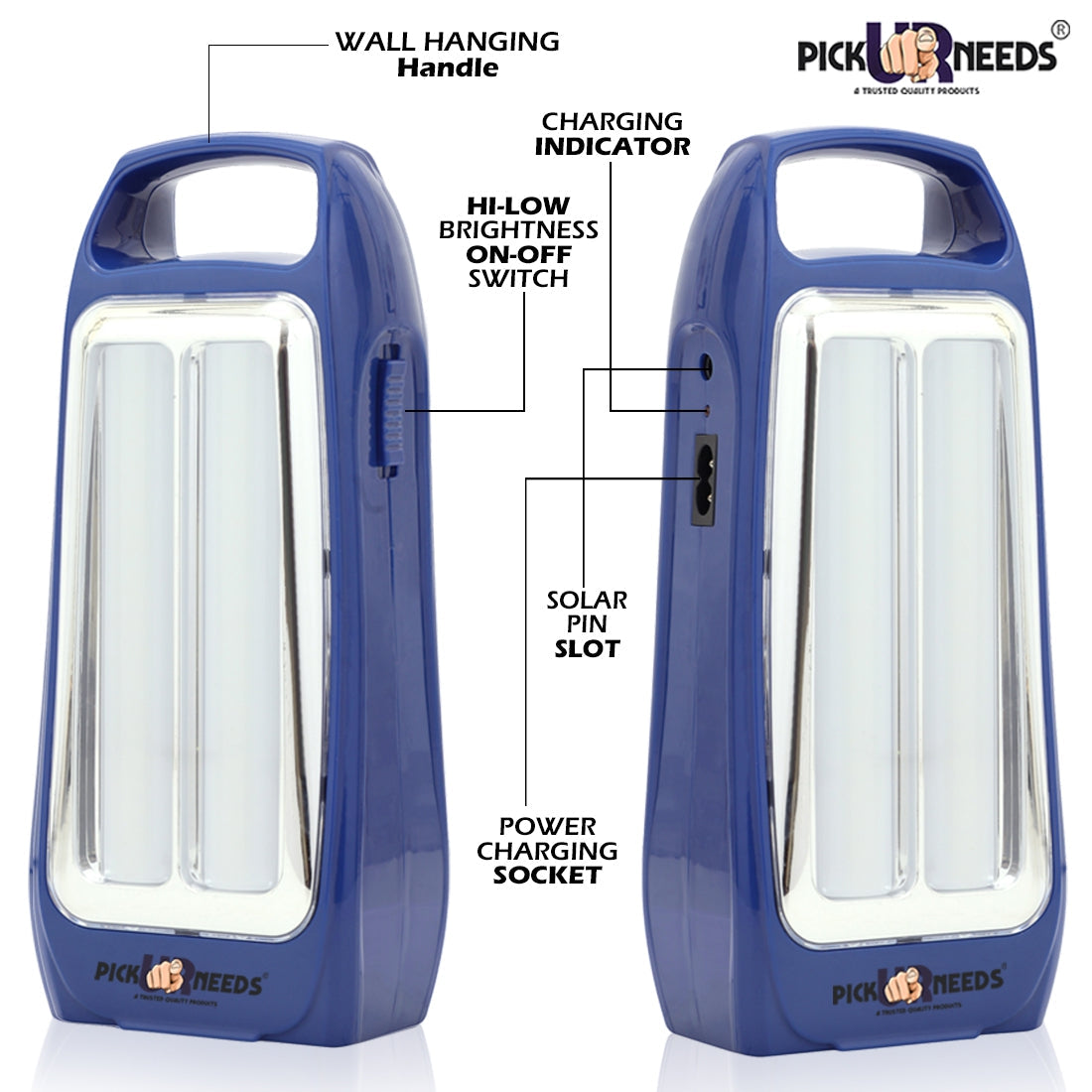 Pick Ur Needs Rechargeable & Portable Bright 2 Tube LED Lantern Lamp Home Emergency Light