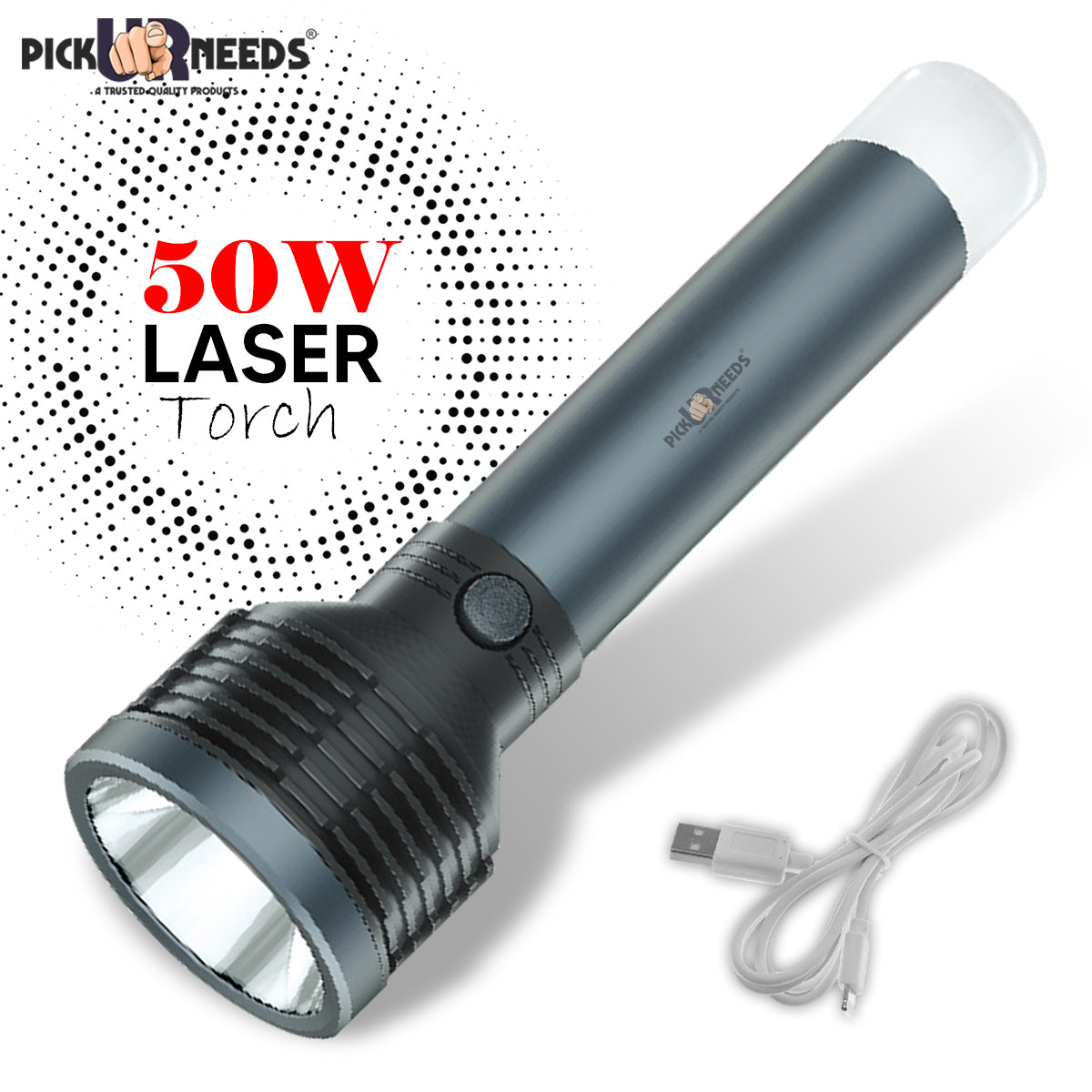 Pick Ur Needs Rechargeable Long Range Small Search Torch Light With Aluminium Body
