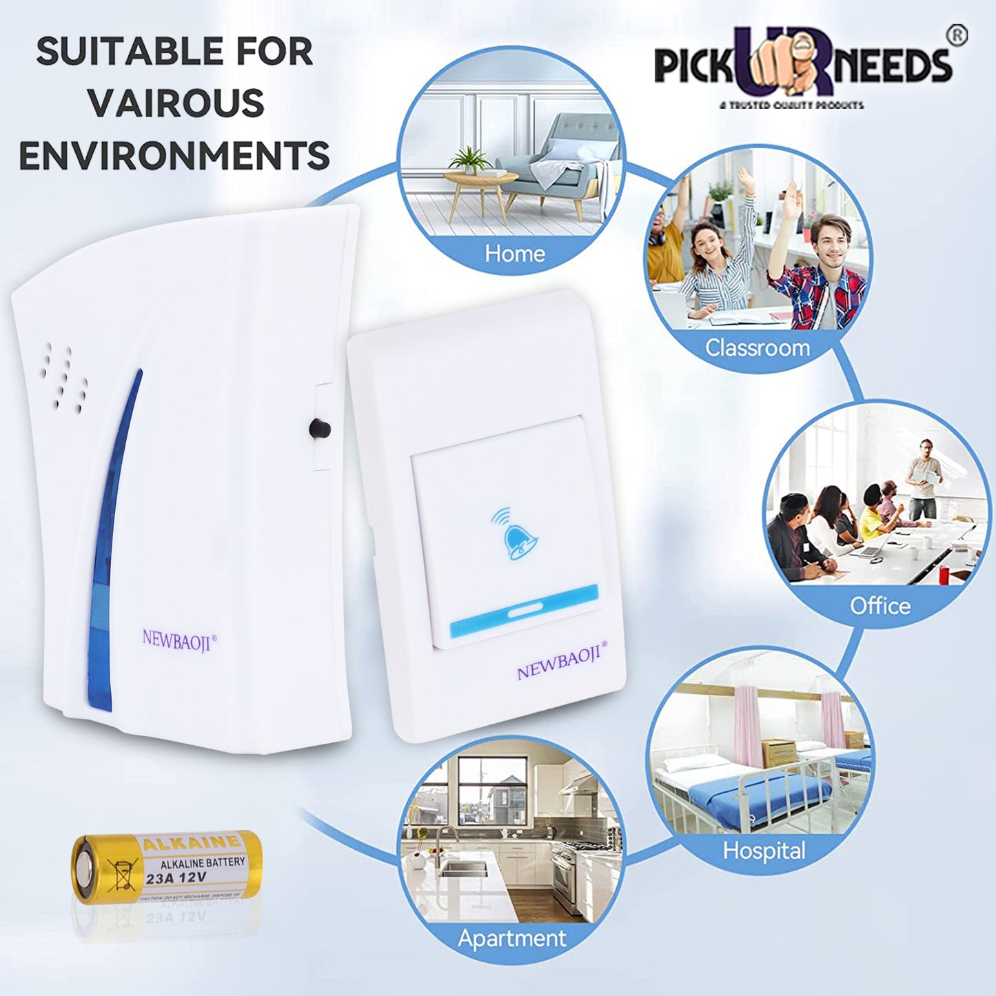 Pick Ur Needs Star Shape Wireless Cordless Door Bell for Home Shop Office Wireless Door Chime