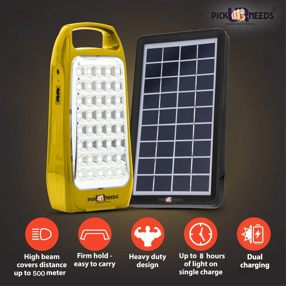 Pick Ur Needs Rechargeable & Portable Bright 40 SMD LED Lantern Lamp Home Emergency Light with Eco Friendly Solar Panel