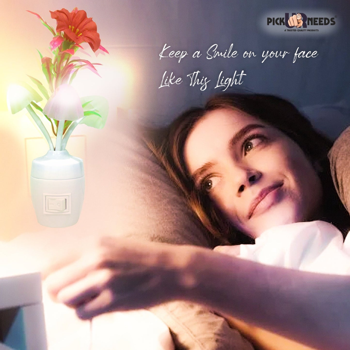 Pick Ur Needs Color Changing LED Night Light Mushroom Lamp with Manual Switch On/Off So