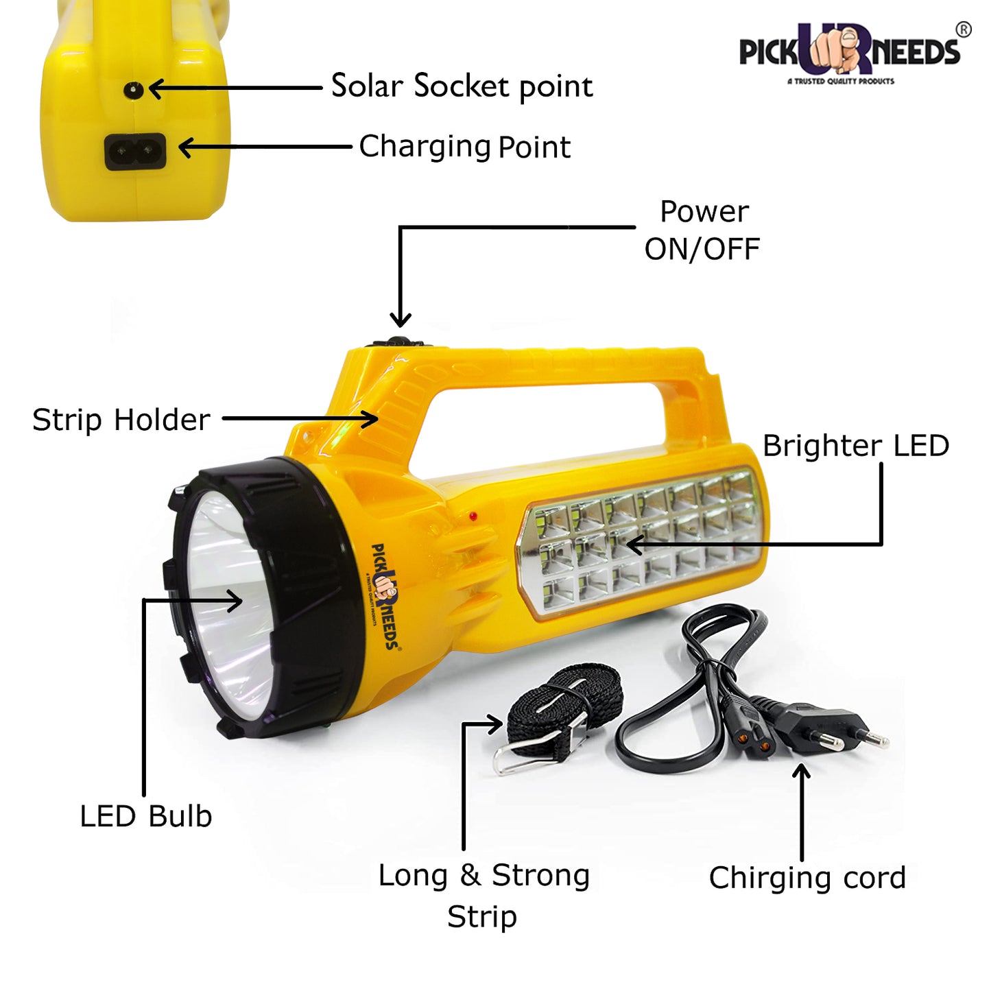 Pick Ur Needs Long Range Search Light 30w Laser +21SMD Side Long Range Emergency Rechargeable Waterproof Bright Led Torch Light