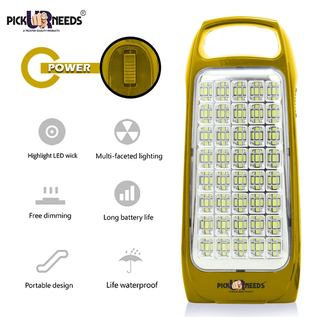 Pick Ur Needs Rechargeable & Portable Bright 40 SMD LED Lantern Lamp Home Emergency Light