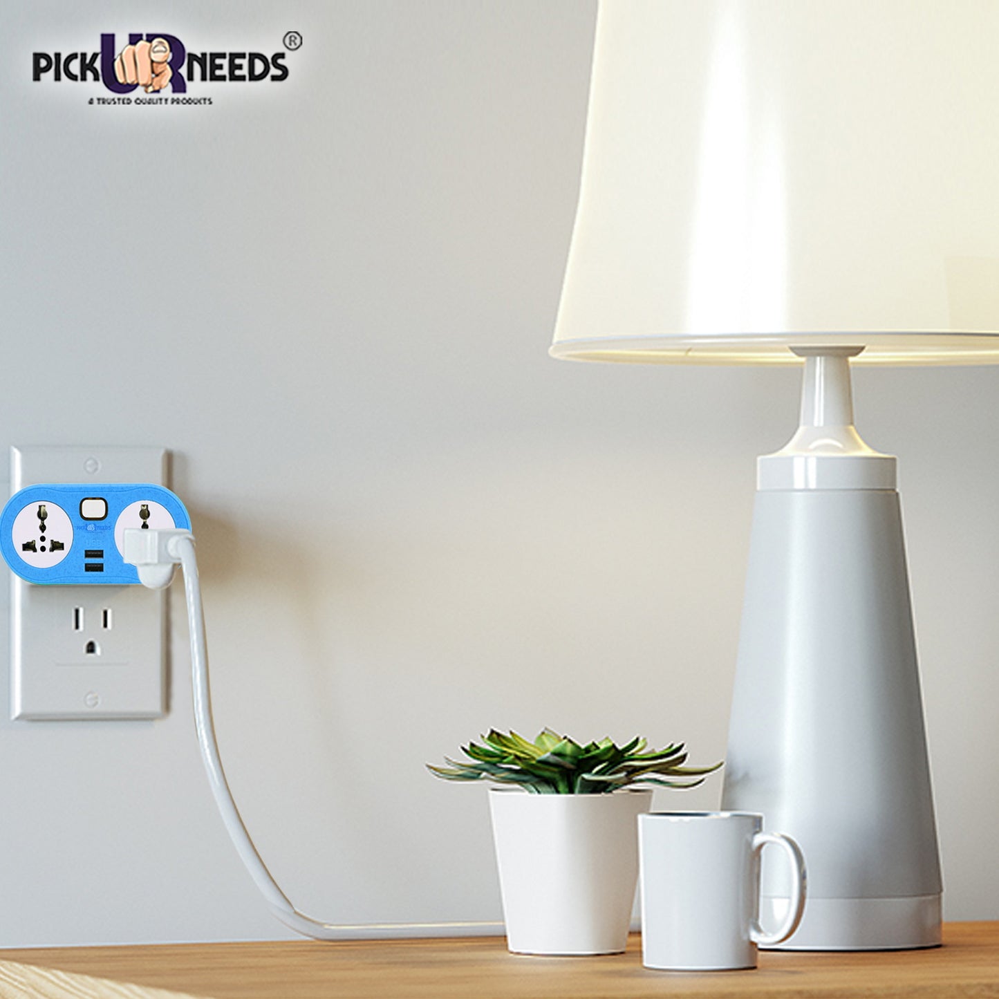 Pick Ur Needs Portable 2 USB Port & 2 USB Universal Socket Extension Boards for Multipurpose Use