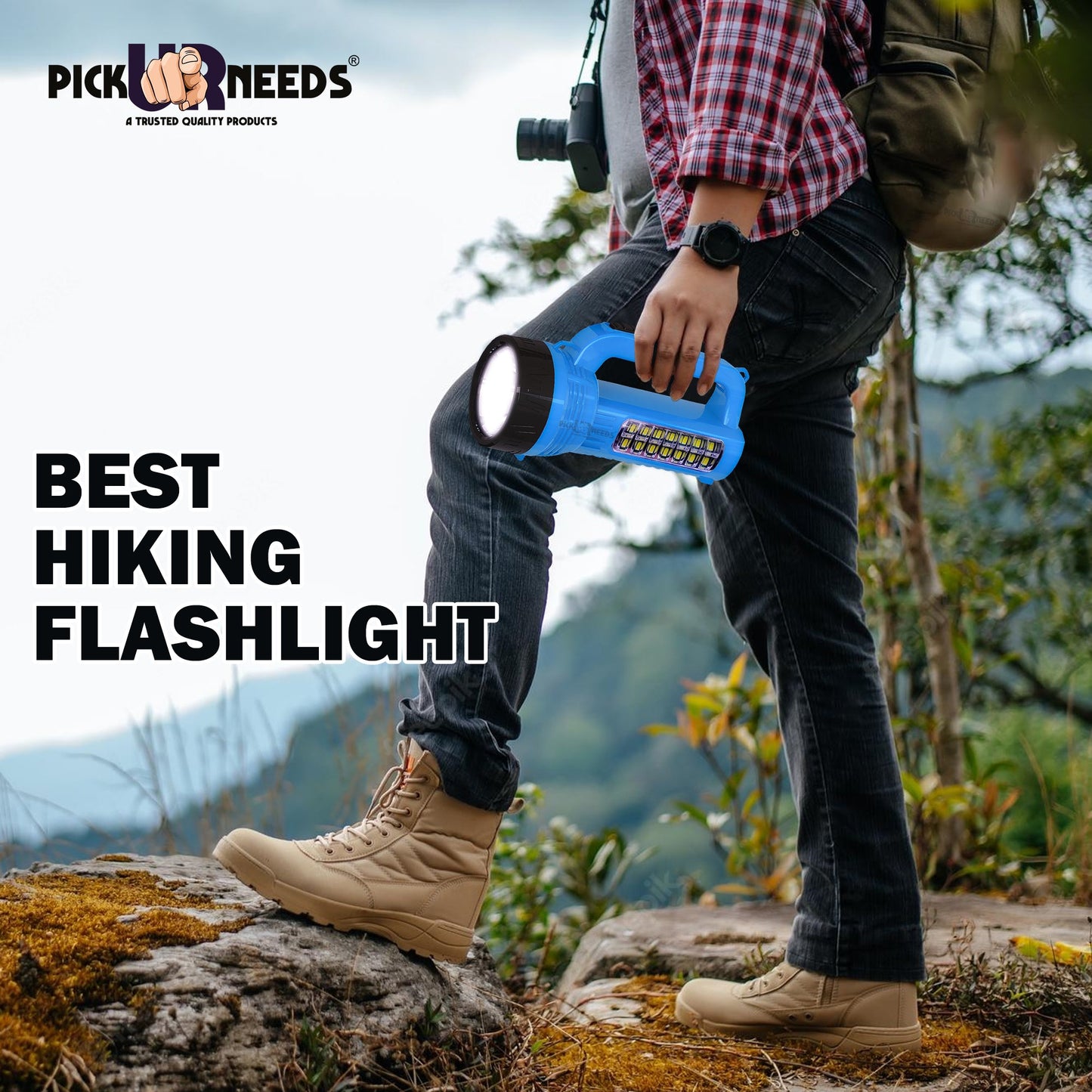Pick Ur Needs Solar Long Range Search Light 50w Laser +14SMD Side Emergency Rechargeable Waterproof Bright Led Torch