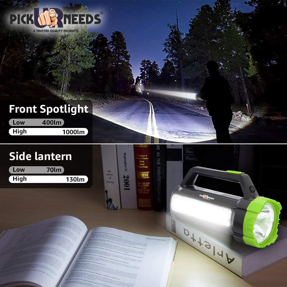 Pick Ur Needs Rechargeable 75W+22SMD Emergency LED Long Range Waterproof Torch Light With 5 hrs Torch Emergency Light