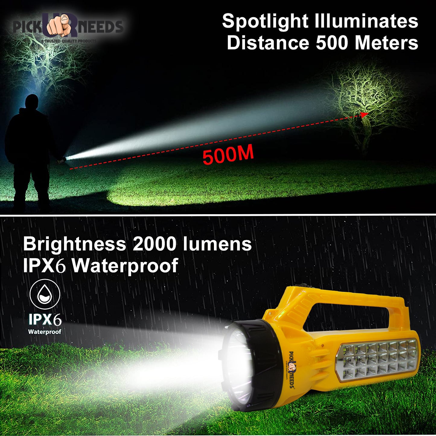 Pick Ur Needs Long Range Search Light 30w Laser +21SMD Side Long Range Emergency Rechargeable Waterproof Bright Led Torch Light