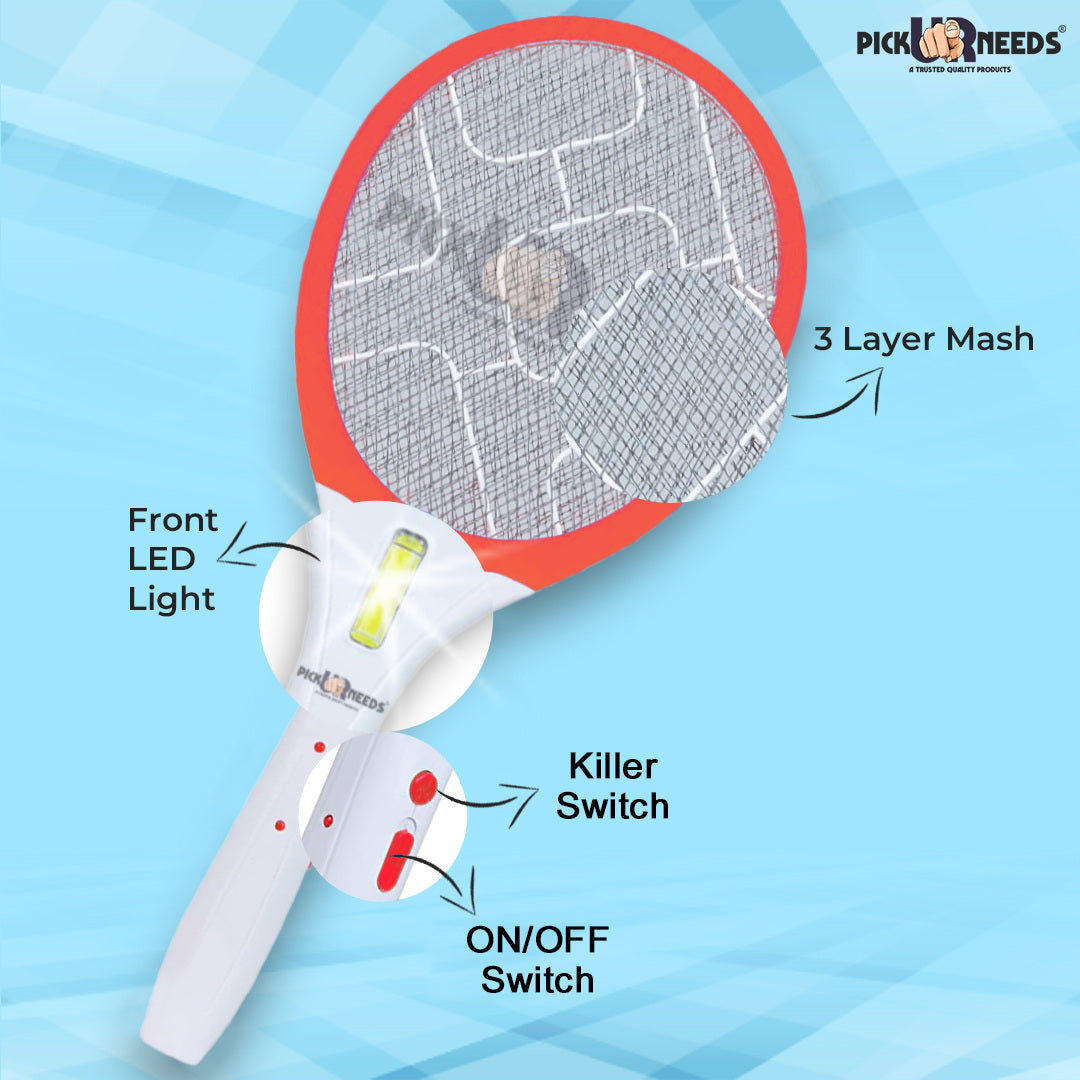 Pick Ur Needs Mosquito Racket Bat Rechargeable Anti Electric Insect Killer Racquet Bat | Fly Swatter with USB Charging