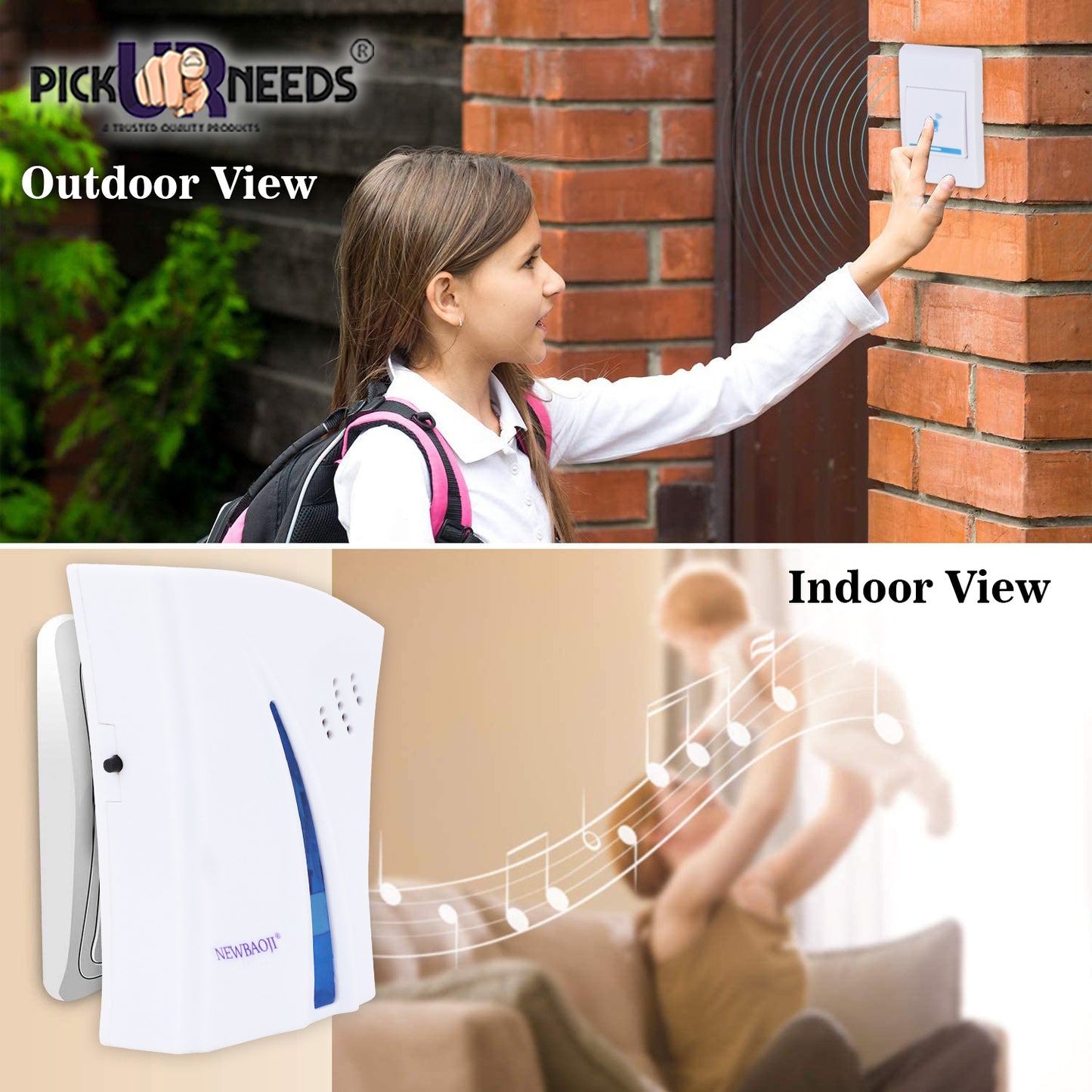 Pick Ur Needs Star Shape Wireless Cordless Door Bell for Home Shop Office Wireless Door Chime