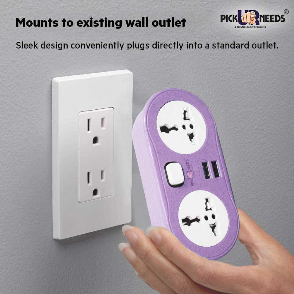 Pick Ur Needs Portable 2 USB Port & 2 USB Universal Socket Extension Boards for Multipurpose Use