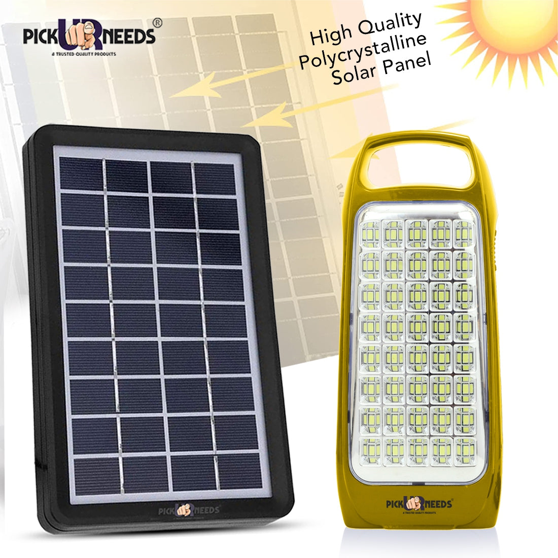 Pick Ur Needs Rechargeable & Portable Bright 40 SMD LED Lantern Lamp Home Emergency Light with Eco Friendly Solar Panel