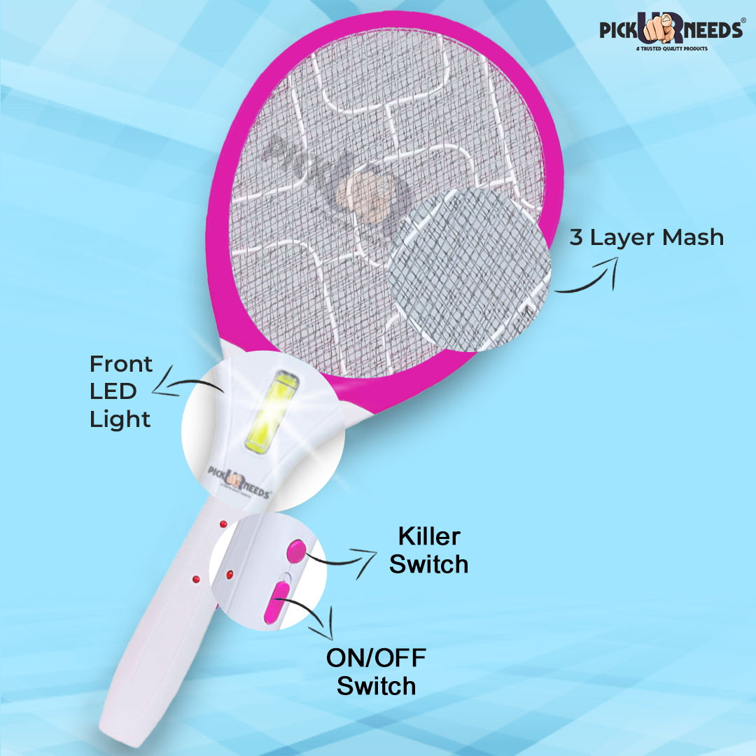 Pick Ur Needs Mosquito Racket Bat Rechargeable Anti Electric Insect Killer Racquet Bat | Fly Swatter with USB Charging