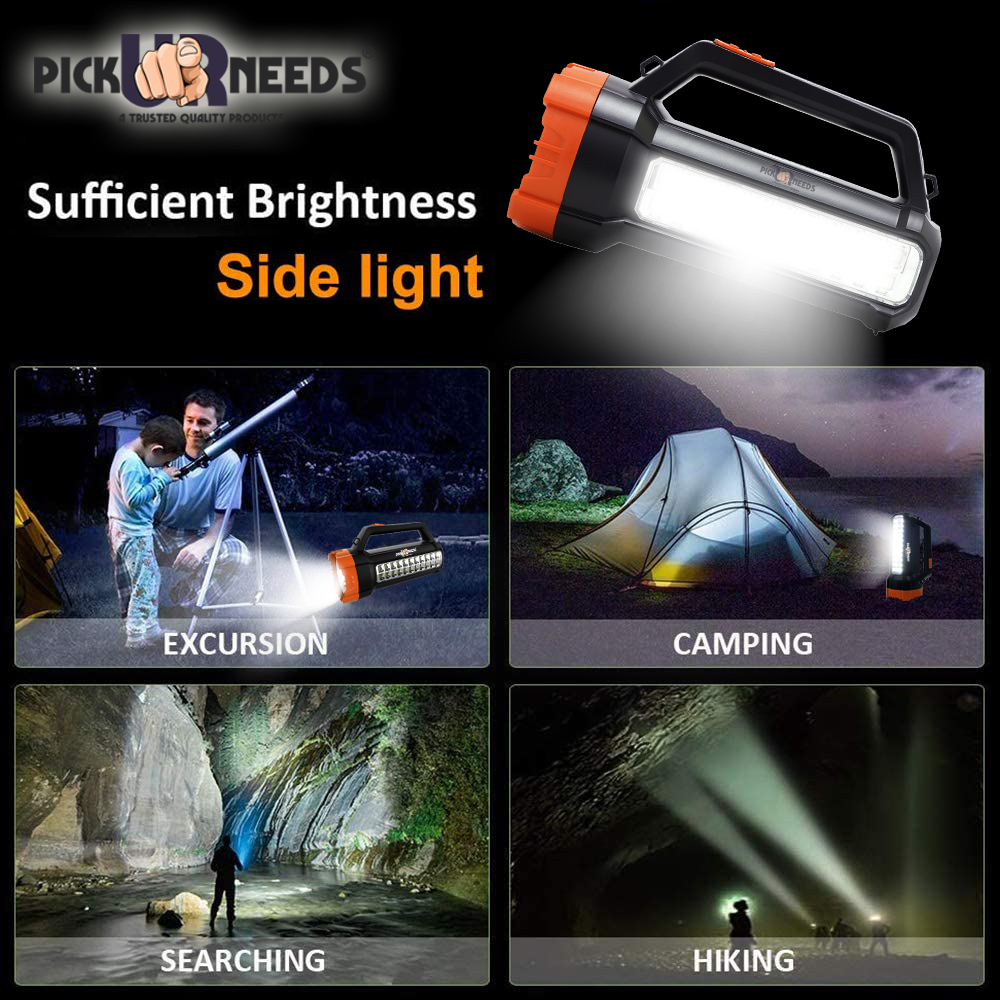 Pick Ur Needs Rechargeable 75W+22SMD Emergency LED Long Range Waterproof Torch Light With 5 hrs Torch Emergency Light
