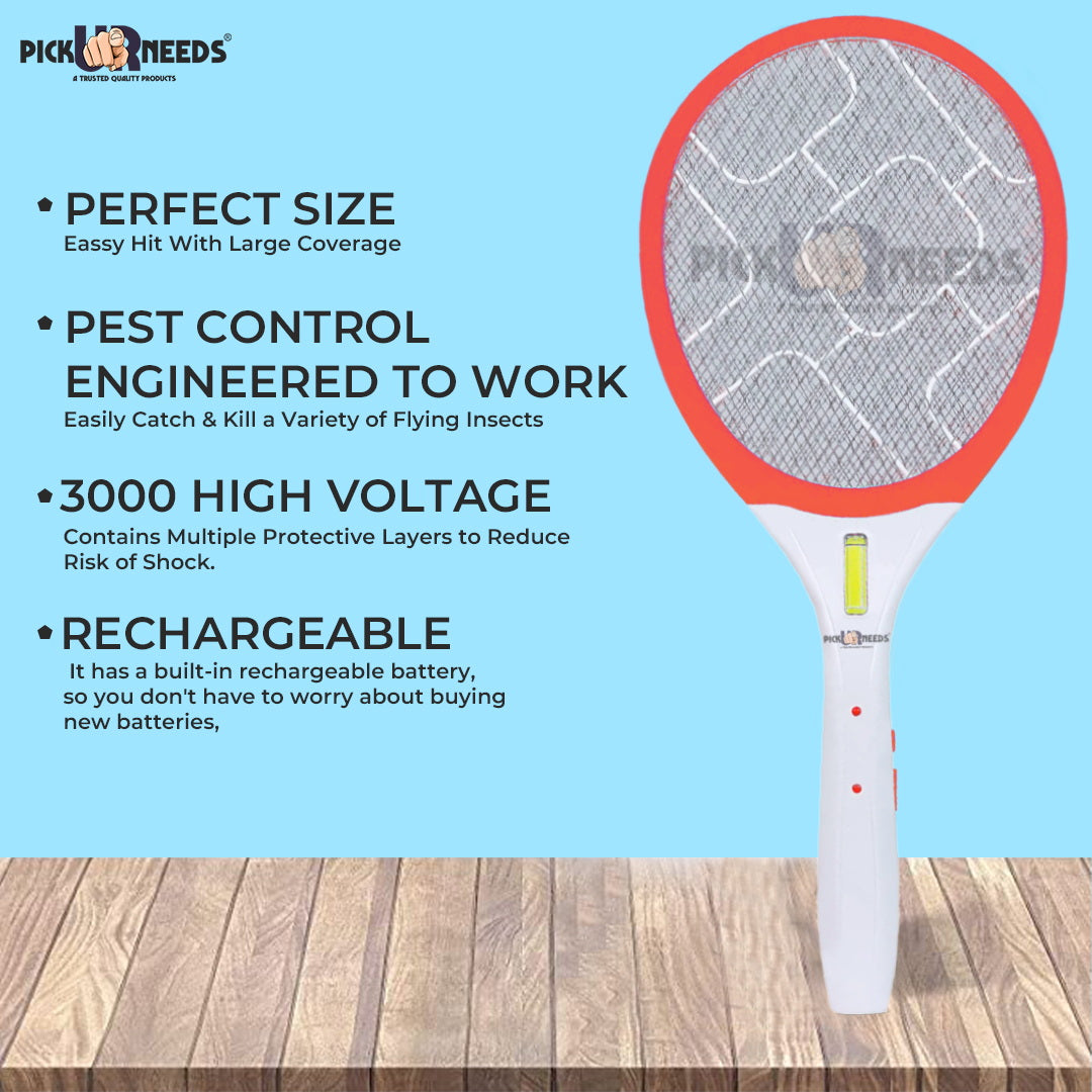 Pick Ur Needs Mosquito Racket Bat Rechargeable Anti Electric Insect Killer Racquet Bat | Fly Swatter with USB Charging