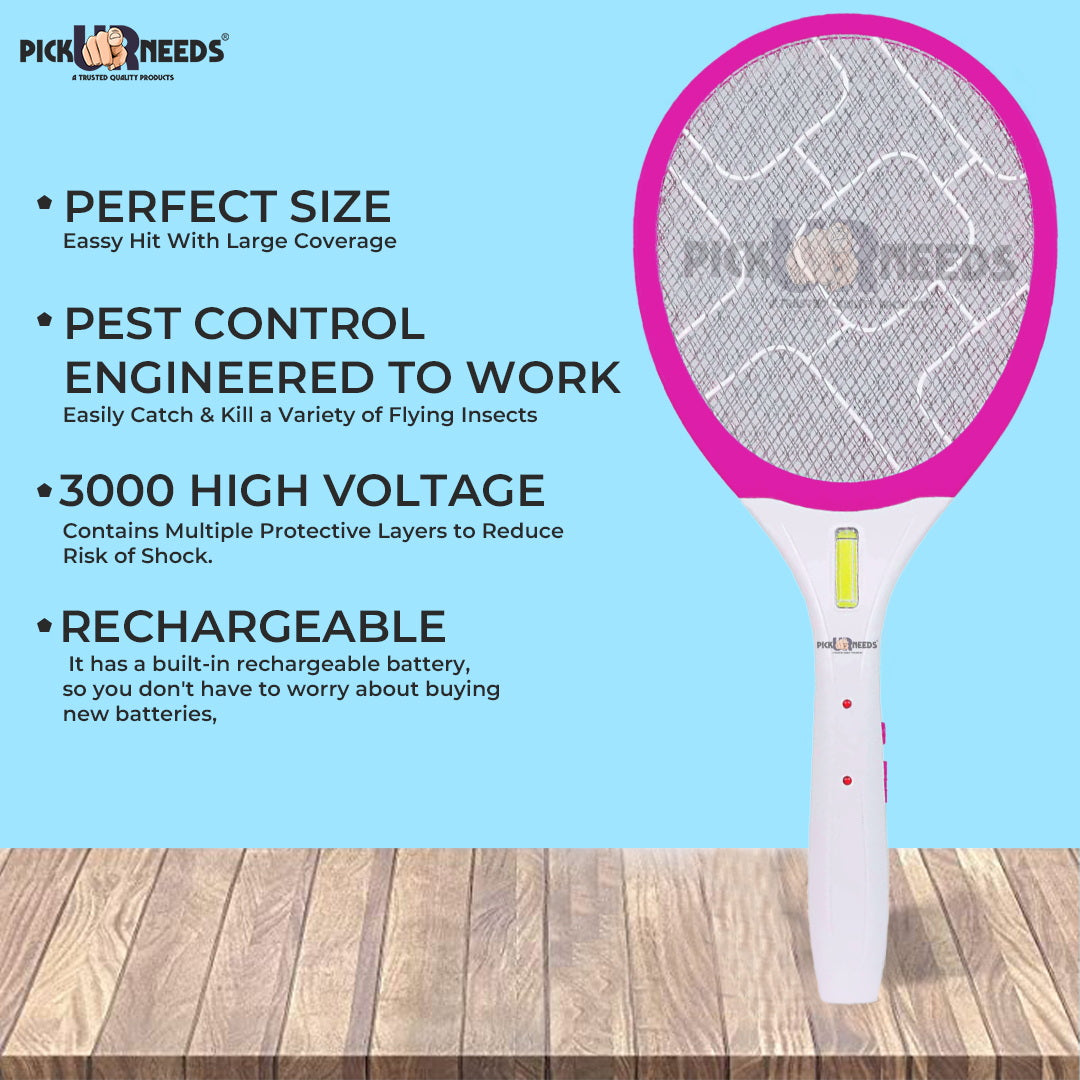 Pick Ur Needs Mosquito Racket Bat Rechargeable Anti Electric Insect Killer Racquet Bat | Fly Swatter with USB Charging