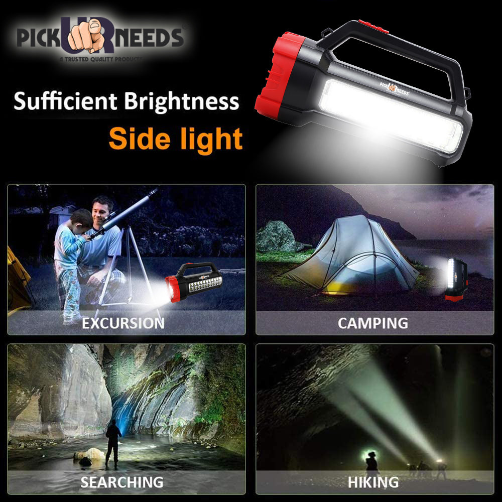 Pick Ur Needs Rechargeable 75W+22SMD Emergency LED Long Range Waterproof Torch Light With 5 hrs Torch Emergency Light