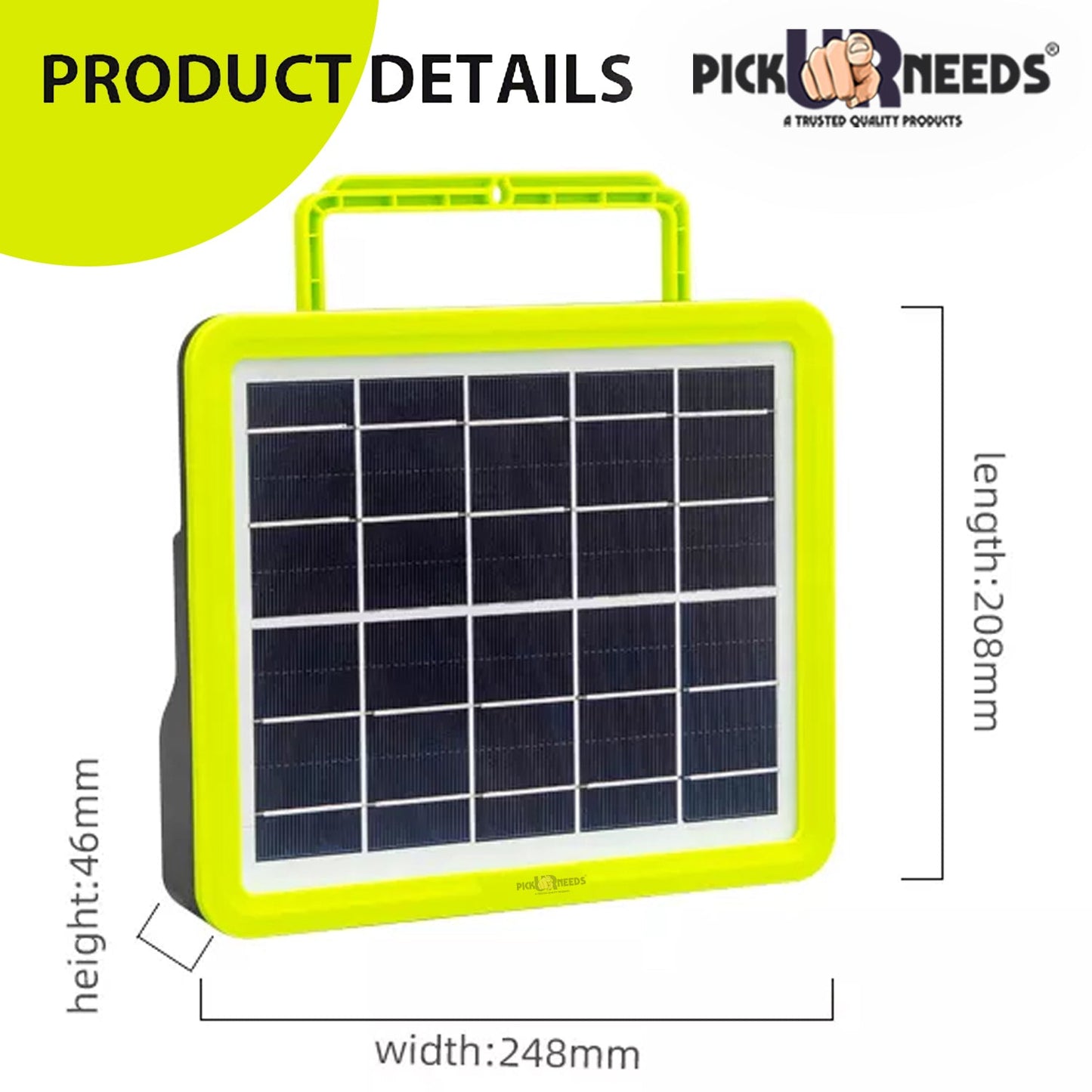 Pick Ur Needs Rechargeable Emergency Solar Lighting System with Radio & BT Music Function