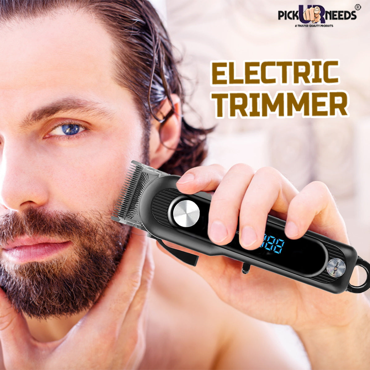 Pick Ur Needs Professional Rechargeable Electric Hair Shaver For Men Barber Beard Hair Clipper Trimmer 120 min Runtime 3 Length Settings  (Black)