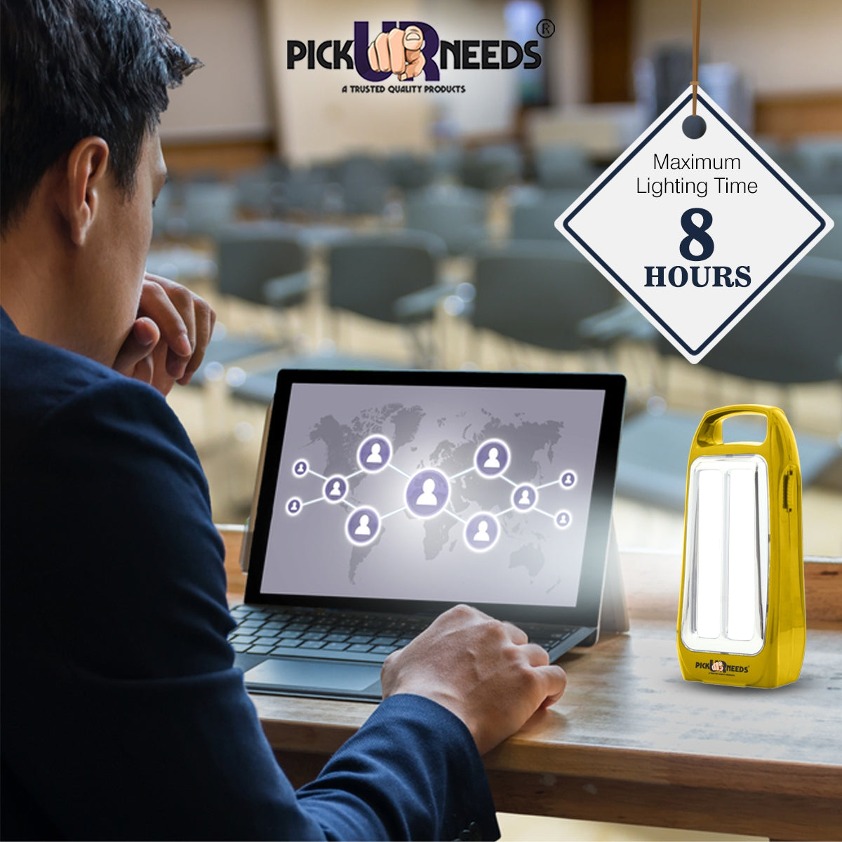 Pick Ur Needs Rechargeable & Portable Bright 2 Tube LED Lantern Lamp Home Emergency Light