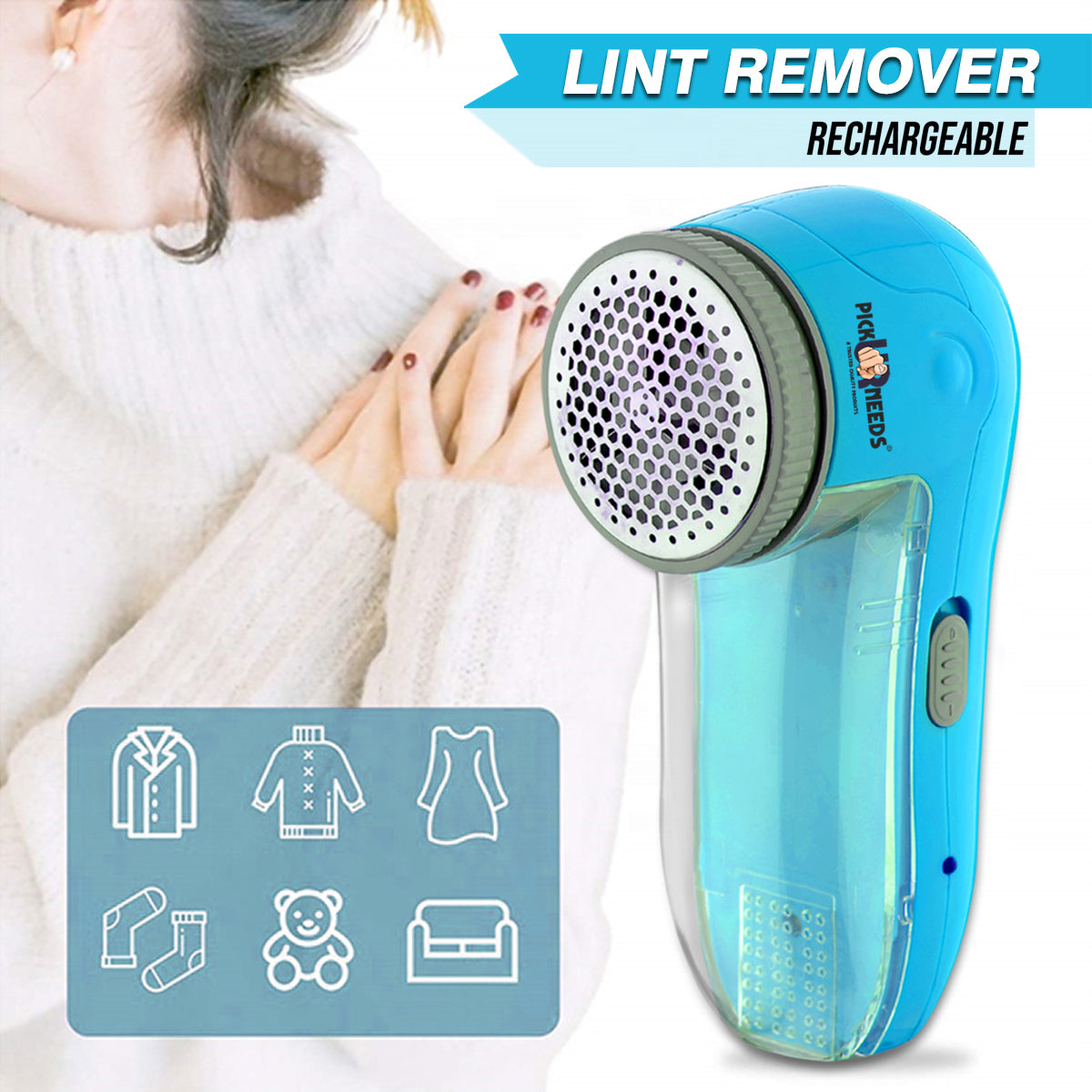 Pick Ur Needs Lint Remover for Clothing with Rechargeable USB Charging Cord, Ball Shaver with 1 Extra Floating Blade, No More Lint