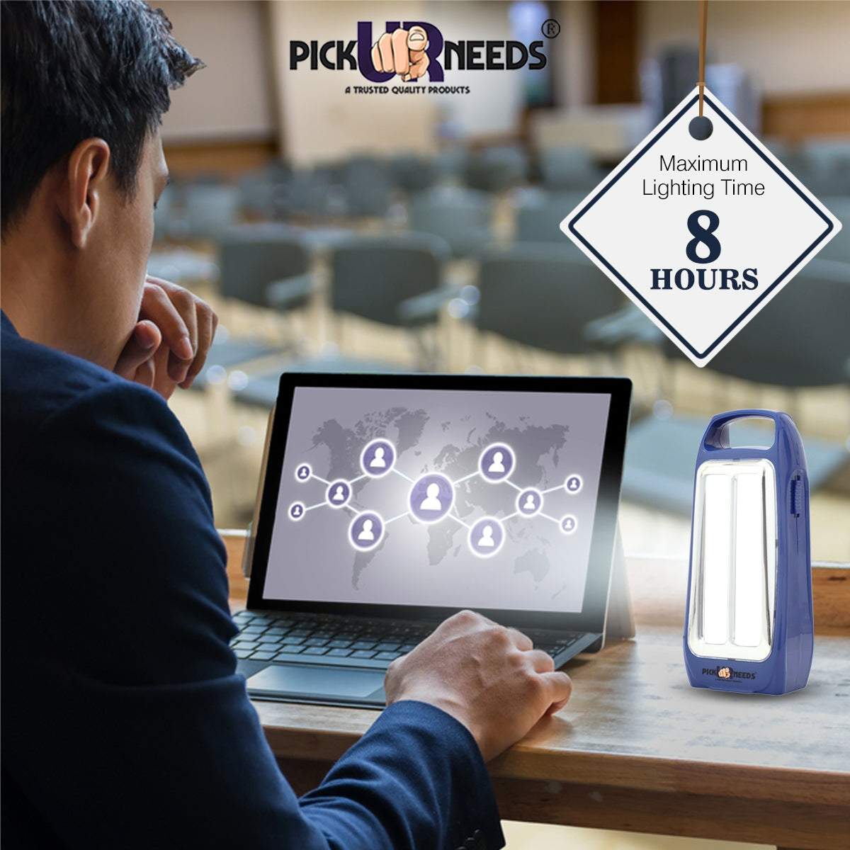 Pick Ur Needs Rechargeable & Portable Bright 2 Tube LED Lantern Lamp Home Emergency Light