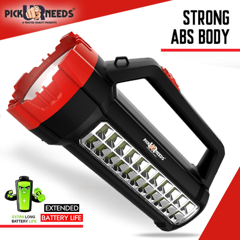 Pick Ur Needs Rechargeable 75W+22SMD Emergency LED Long Range Waterproof Torch Light With 5 hrs Torch Emergency Light