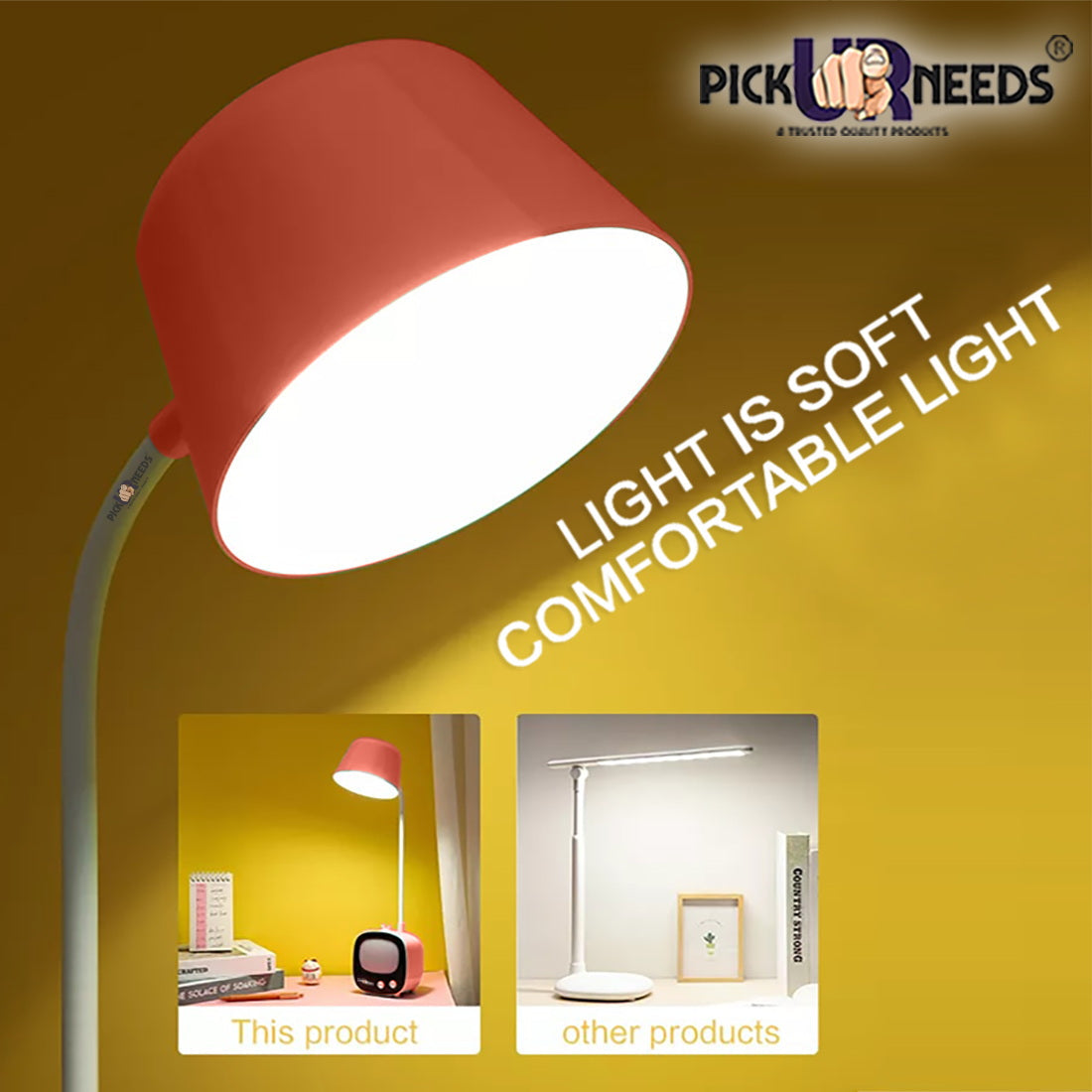 Pick Ur Needs Rechargeable LED Touch Control TV Model 3 Light Mode Study Table Lamp