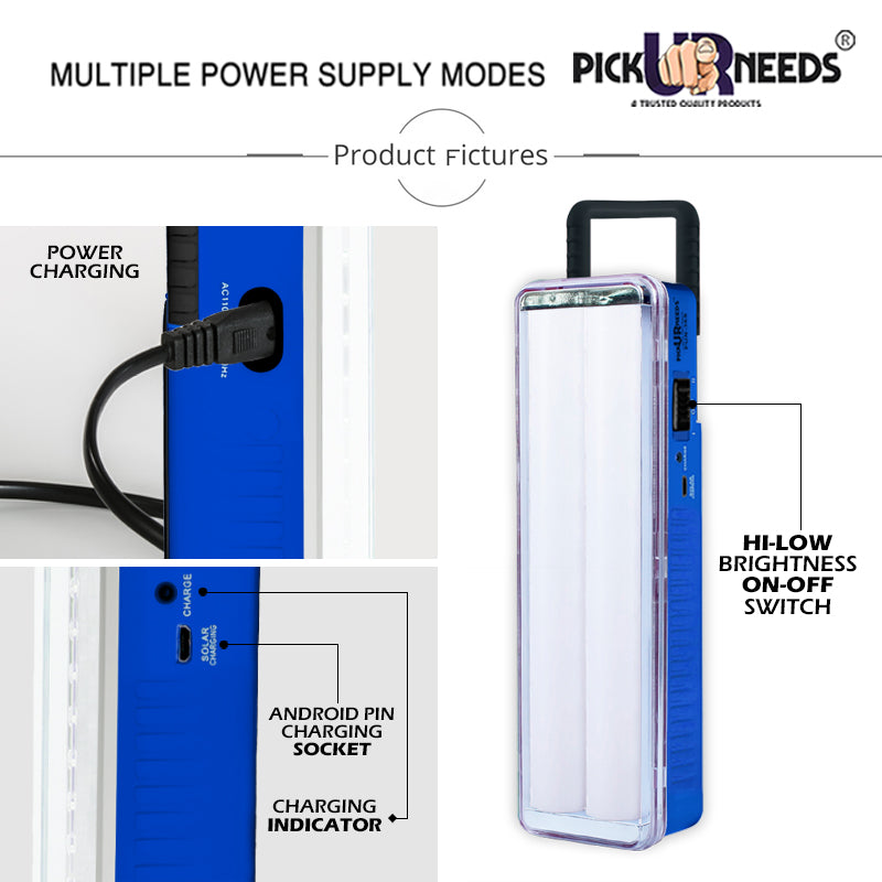 Pick Ur Needs Rechargeable High Bright 2 Tube Emergency Floor Lantern Lamp Light With 7 hrs Flood Lamp Emergency Light
