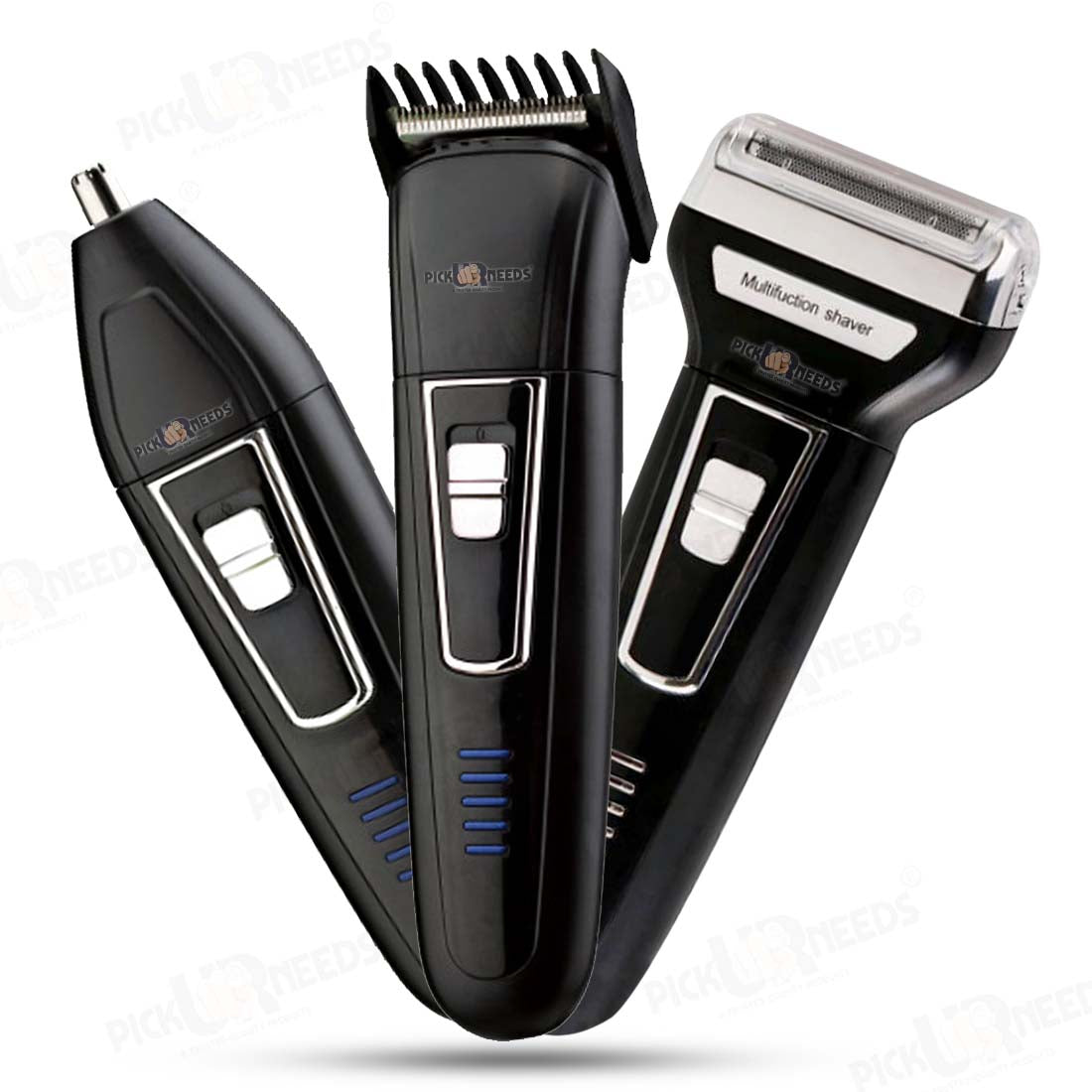 Pick Ur Needs Professional Shaver and 3 in 1 Beard, Nose and Ear Waterproof Trimmer for Men 3 In 1 (2000mAh) Grooming Kit 30 min Runtime 3 Length Settings