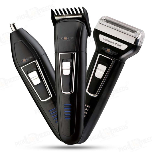 Pick Ur Needs Professional Shaver and 3 in 1 Beard, Nose and Ear Waterproof Trimmer for Men 3 In 1 (2000mAh) Grooming Kit 30 min Runtime 3 Length Settings