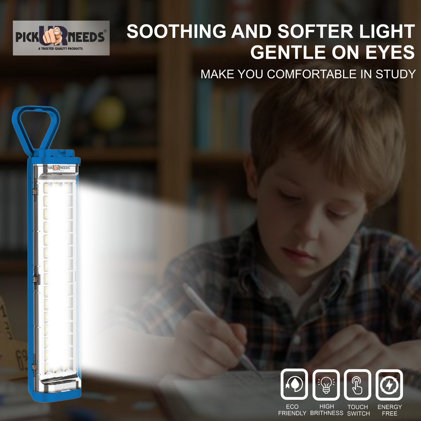 Pick Ur Needs Chargeable Emergency Light Touch Sensor On / Off 45 SMD High Bright LED 1600 mAh 5 hrs Flood Lamp Emergency Light  (Blue)