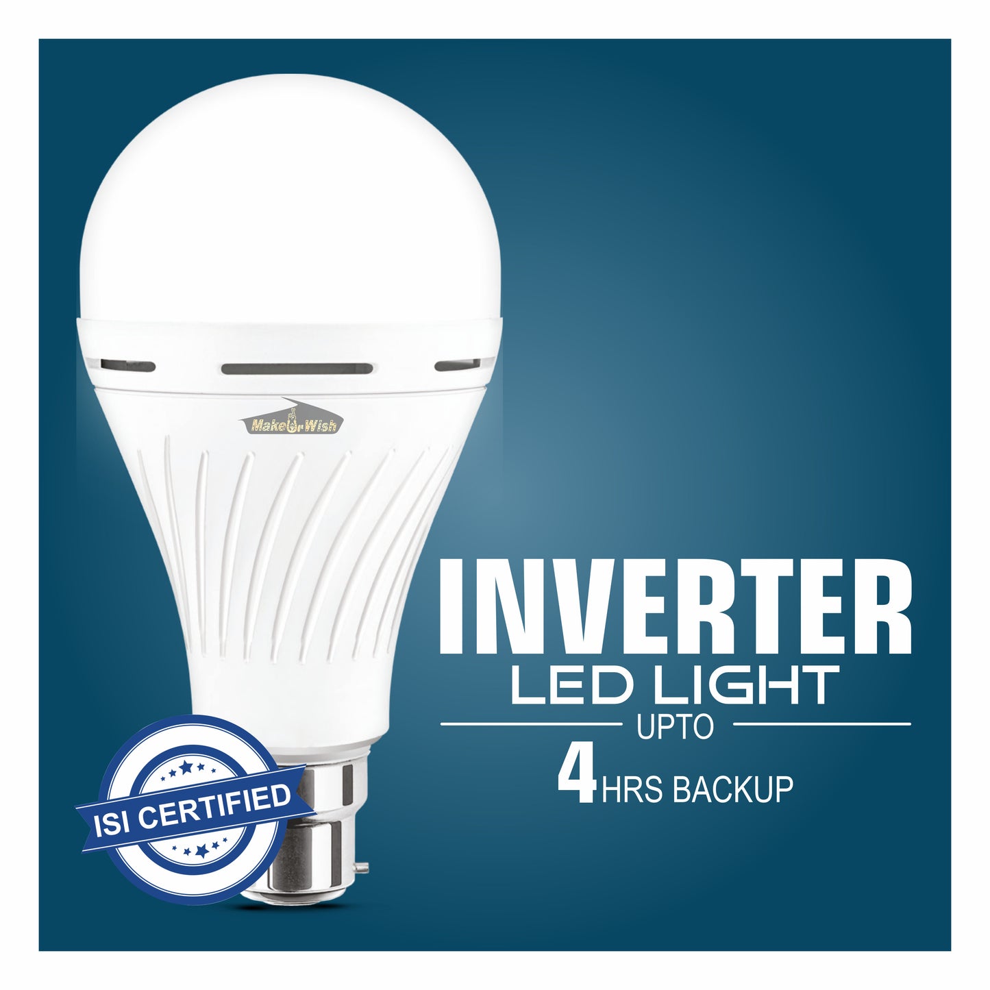Pick Ur Needs 12 Watt Inverter Led Bulb AC/DC Auto Rechargeable Emergency Bulb for Home Backup 4 hrs Bulb Emergency Light  (Pack of 4)
