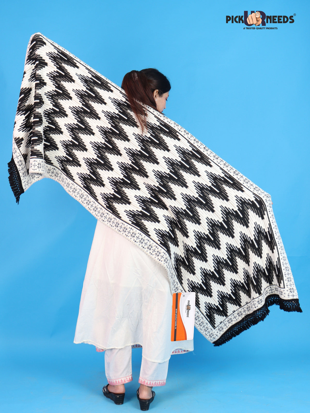 Pick Ur Needs Premium Wool Shawl For Womens & Girls Winter Muffler Soft Knitted Designer Wrap Warm Stole