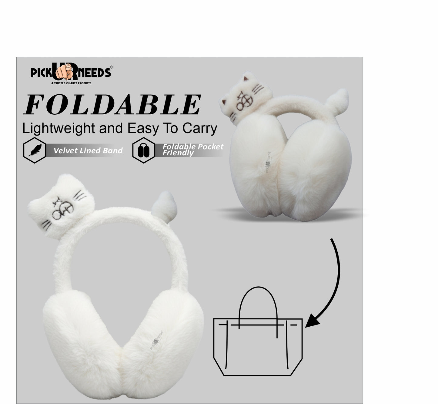 Pick Ur Needs Stylish Stone Design Foldable / Adjustable Ear Muff High Quality Furr Ear Warmer Ear Muff