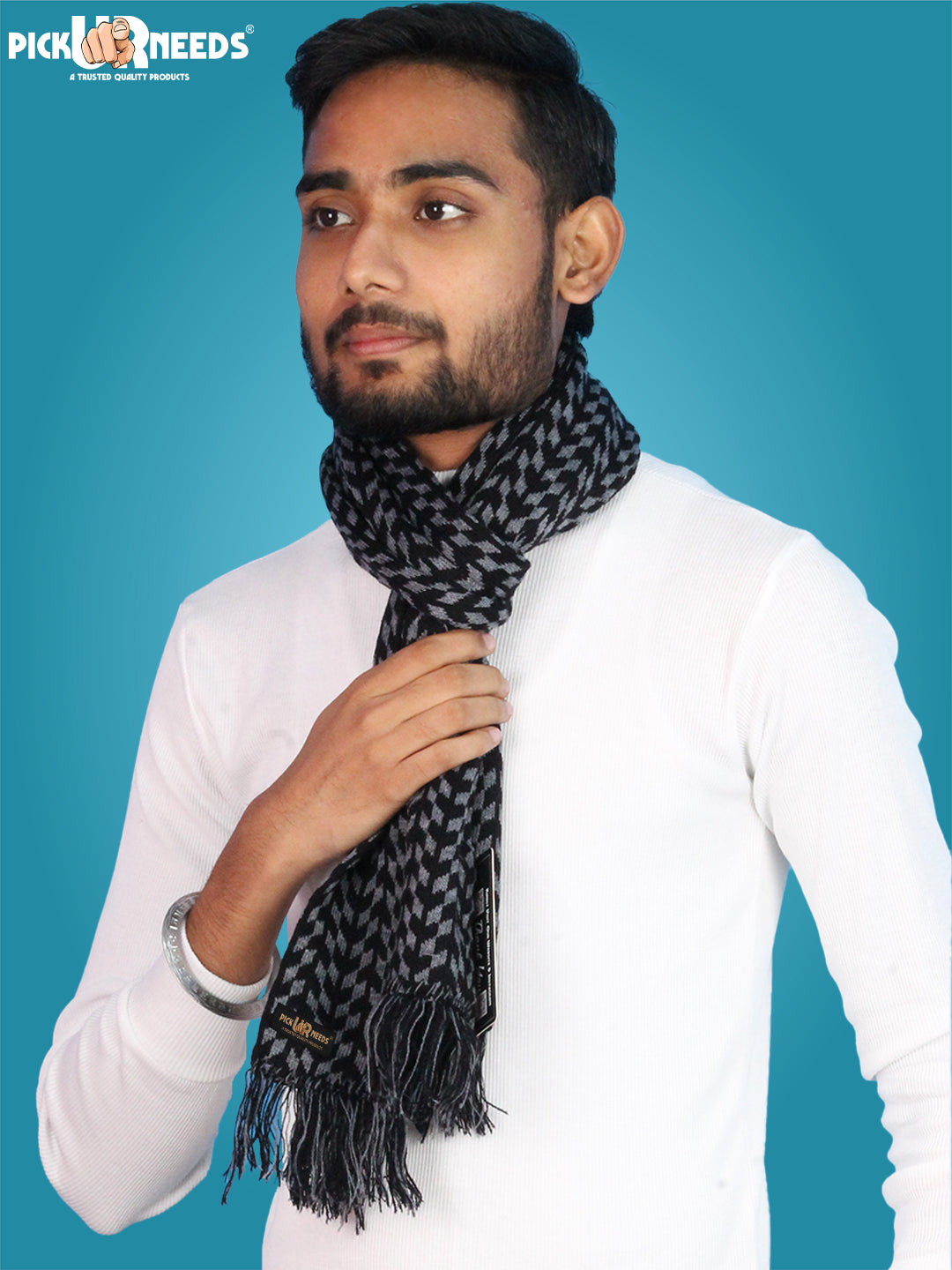 Pick Ur Needs Men’s Knit Winter Muffler Wool-Blend Scarf for Men Stylish Warm Muffler for Office, Casual & Travel Wear
