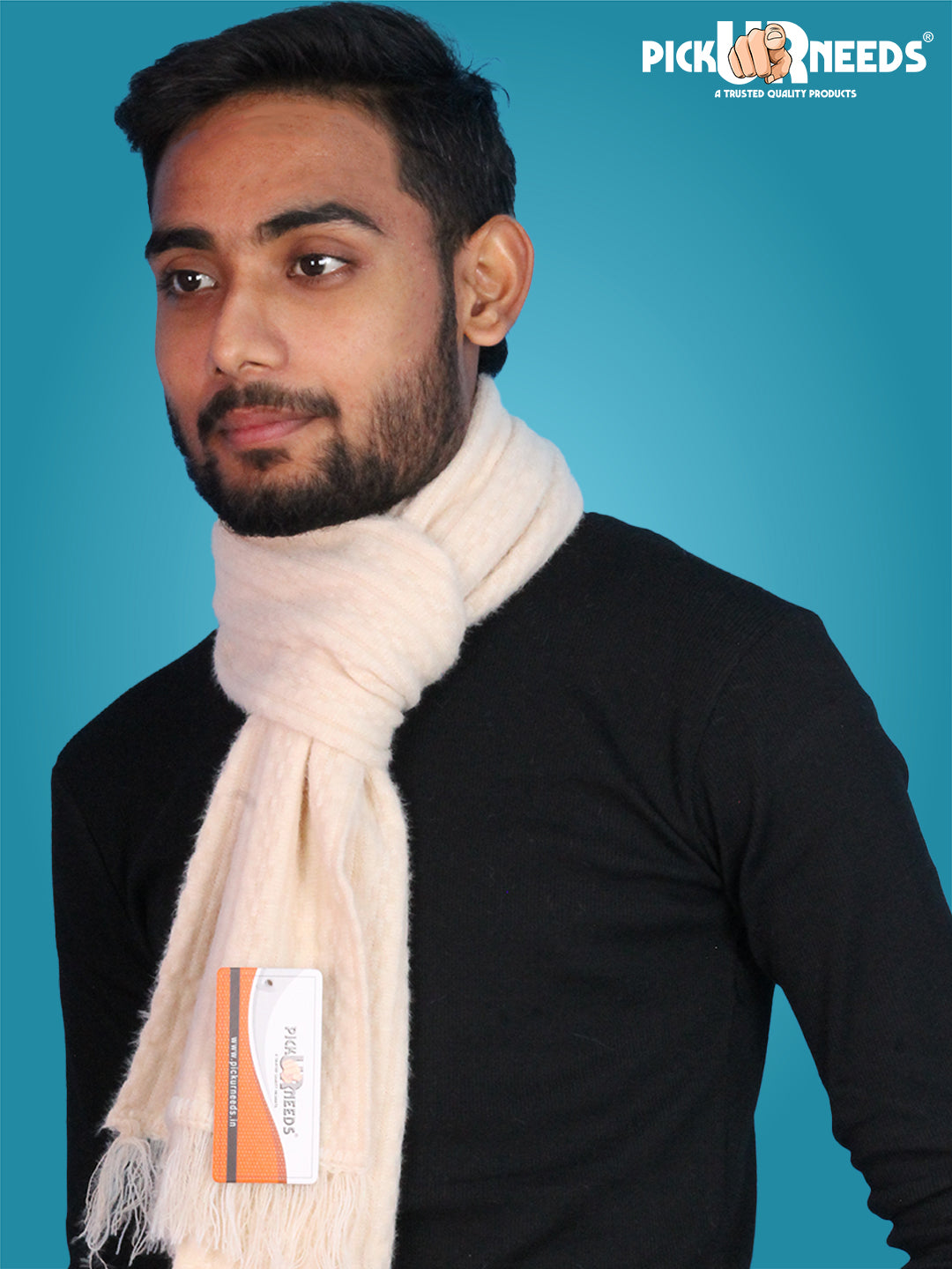 Pick Ur Needs Premium Winter Knit Muffler for Men Soft Woolen Neck Scarf with Stylish Pattern Warm & Comfortable Winter Wear for Outdoor & Casual Use