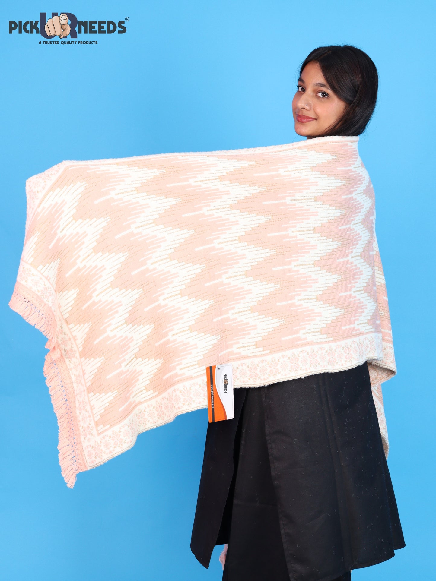Pick Ur Needs Premium Wool Shawl For Womens & Girls Winter Muffler Soft Knitted Designer Wrap Warm Stole