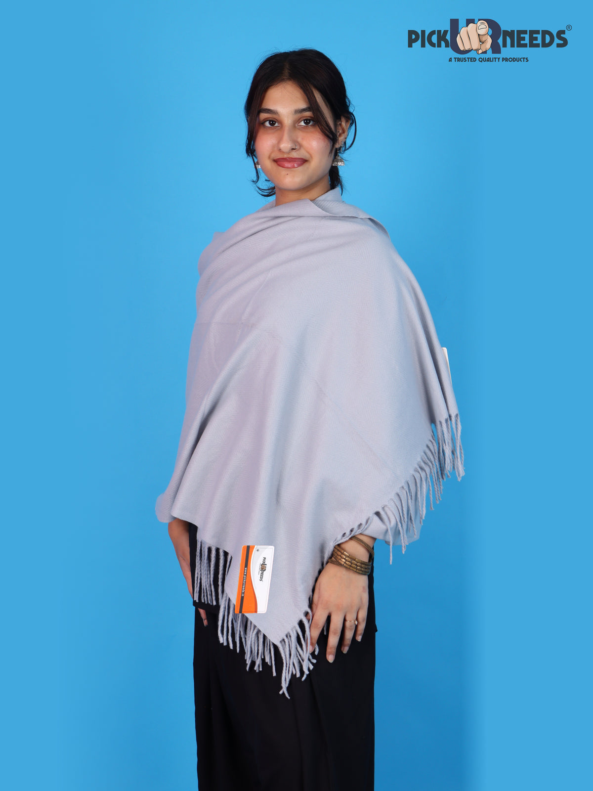 Pick Ur Needs Womens Winter Shawl Soft Warm Large Wrap Shawls with Fringe Tassels Elegant Woolen Style Stole for Girls