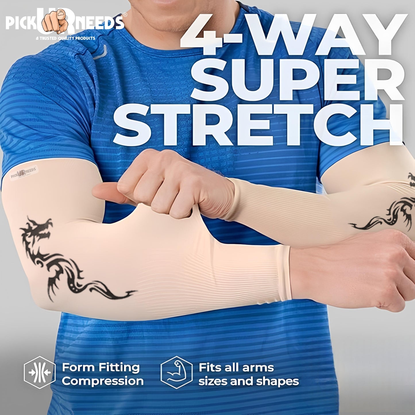 Pick Ur Needs Arm Sleeves for Sun Protection UV Cooling Sleeves for Men & Women for Outdoor Work, Sports, Running, Tattoo Dragon Cover
