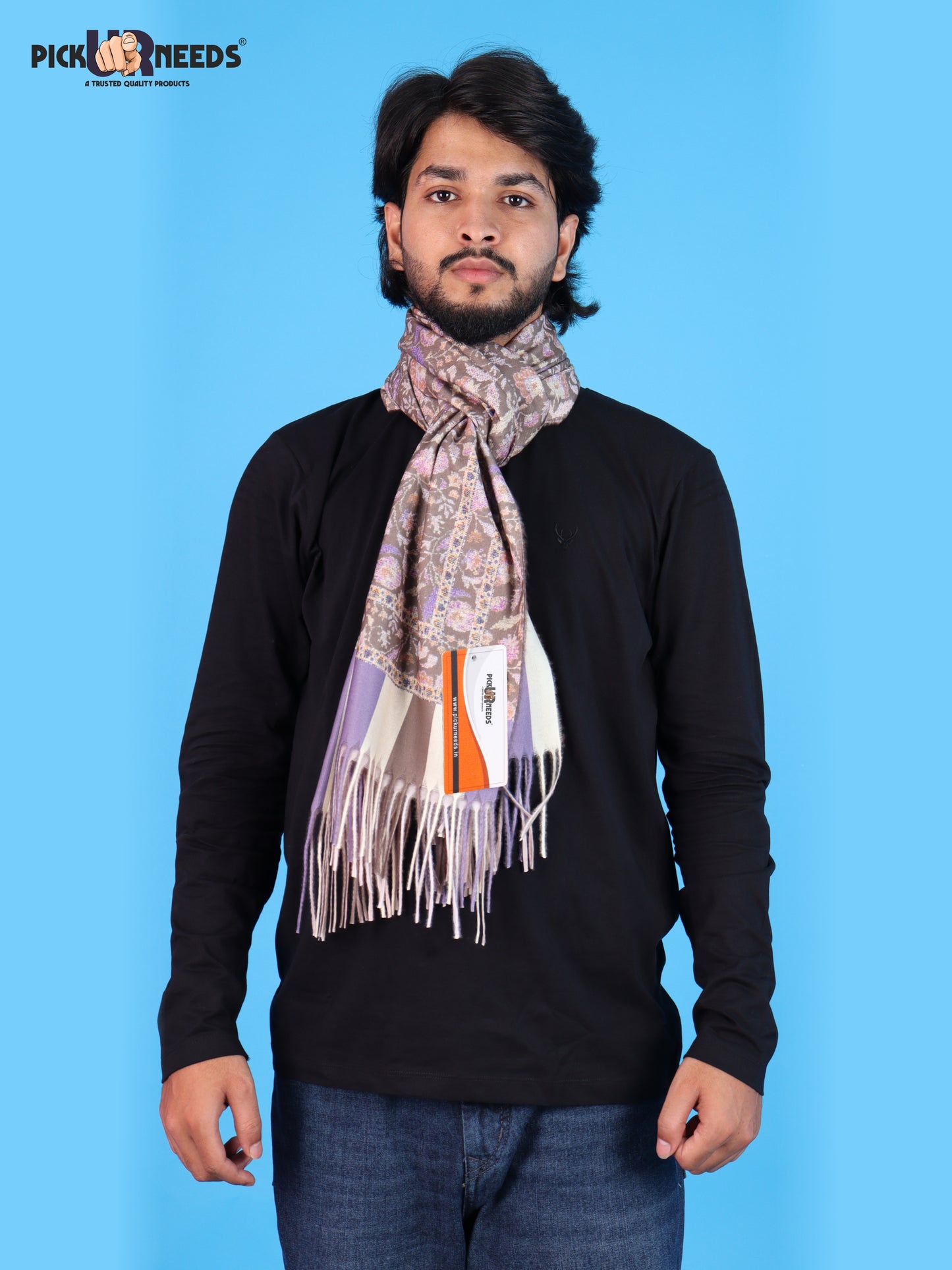 Pick Ur Needs Men’s Winter Shawl Soft Printed Warm Wrap with Fringed Ends for Casual & Formal Wear For Boys