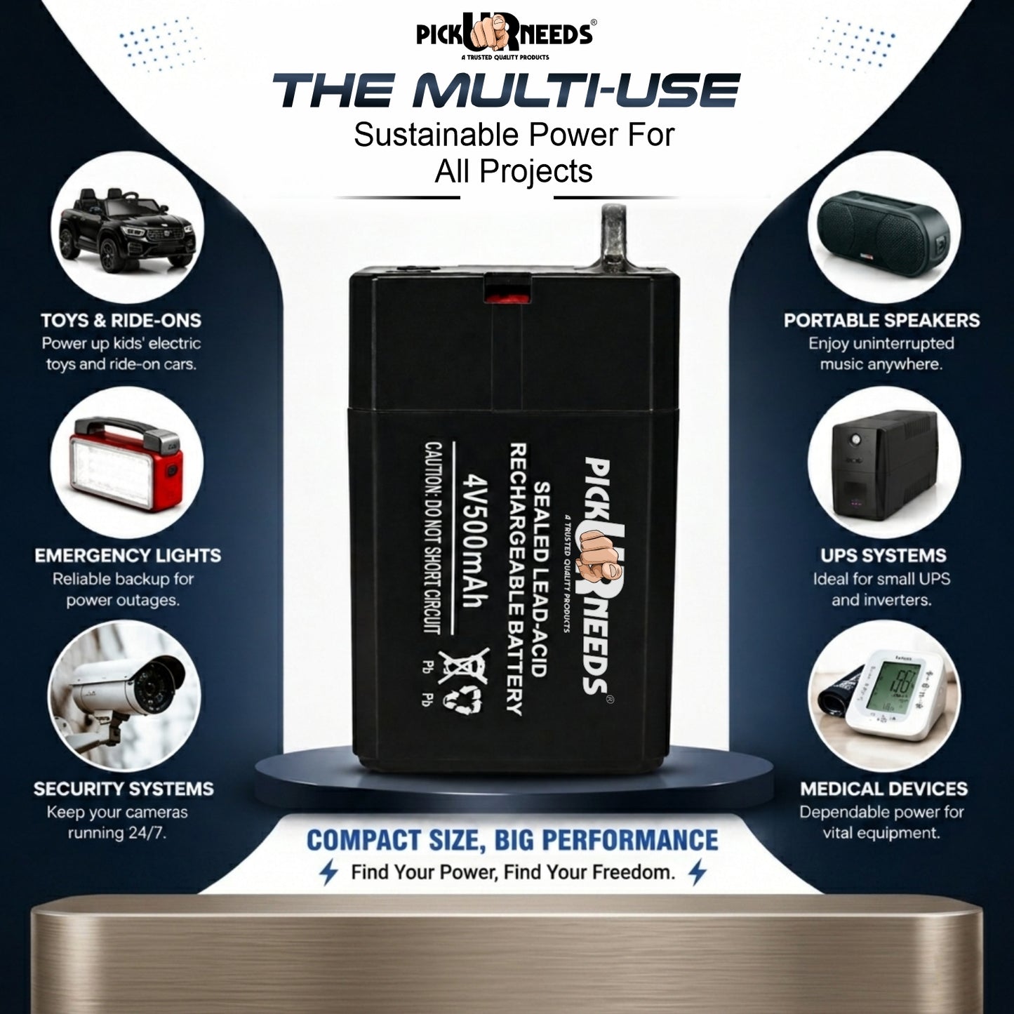 Pick Ur Needs Compact 4V 500mAh Sealed Lead Acid  for Long-Lasting Backup Power  Battery