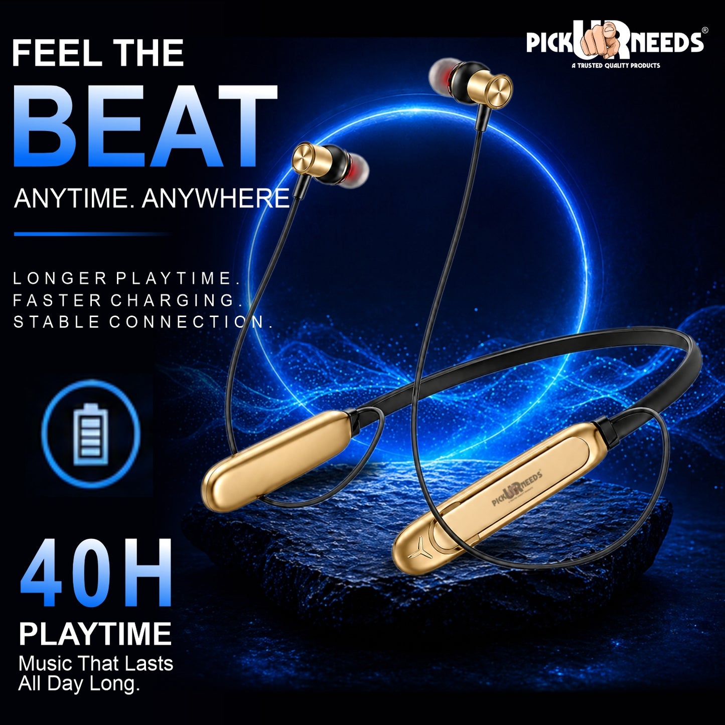 Stylish Premium Wireless Bluetooth Headphones with Powerful Bass