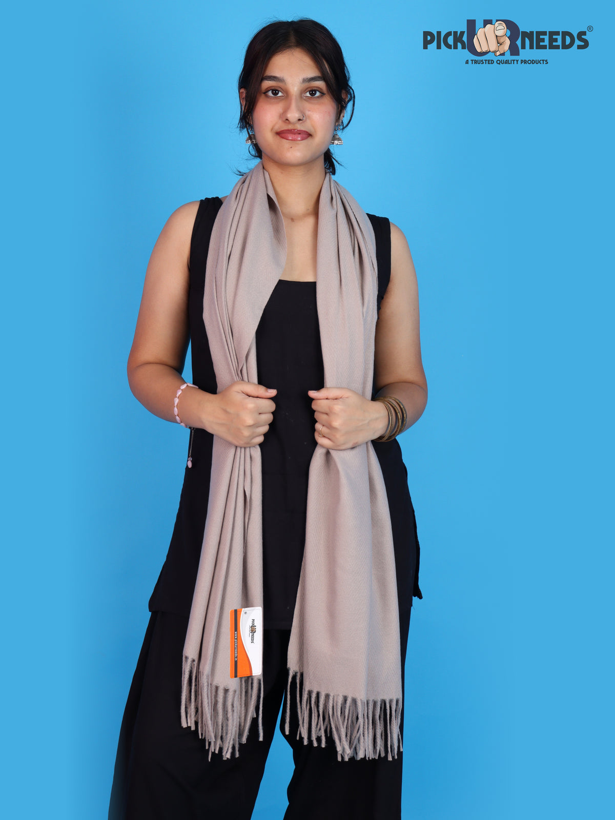 Pick Ur Needs Womens Winter Shawl Soft Warm Large Wrap Shawls with Fringe Tassels Elegant Woolen Style Stole for Girls