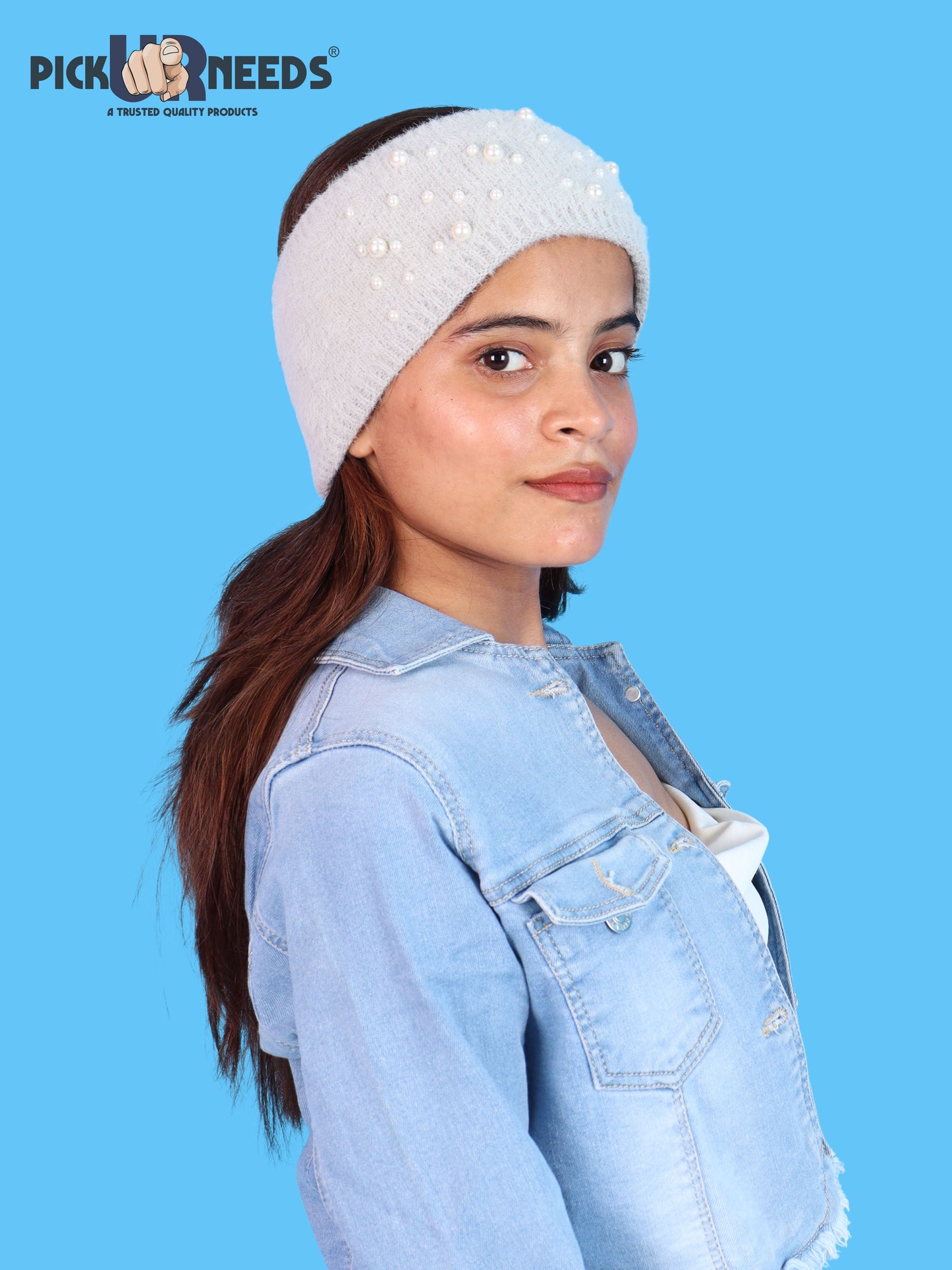 Pick Ur Needs Stylish & Cozy Pearl Embellished Winter Headband