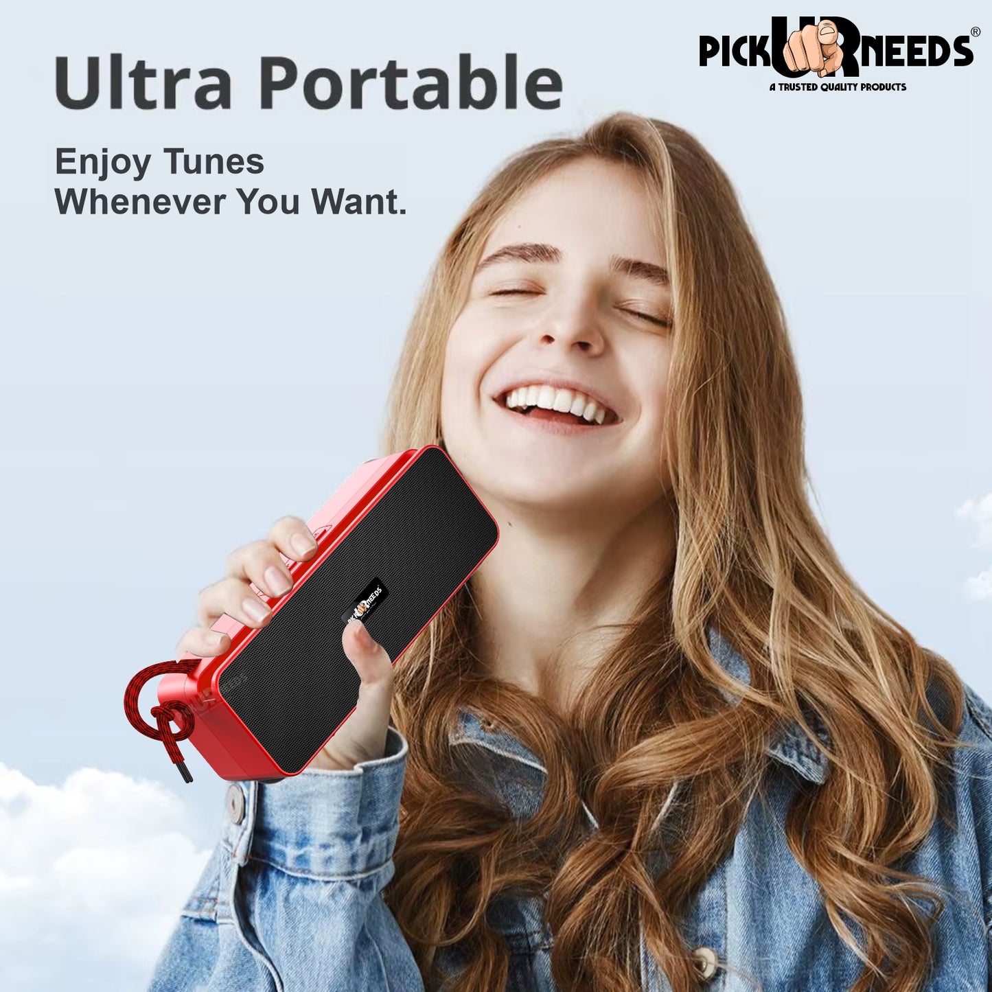 Pick Ur Needs Rechargeable Wireless 10W Bluetooth Speaker with 1800mAh Battery,FM Radio, AUX, TF Card, 6hrs Playtime