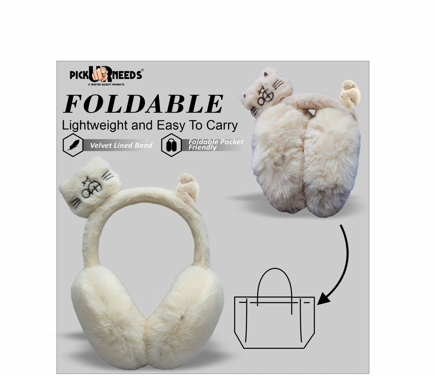 Pick Ur Needs Stylish Stone Design Foldable / Adjustable Ear Muff High Quality Furr Ear Warmer Ear Muff
