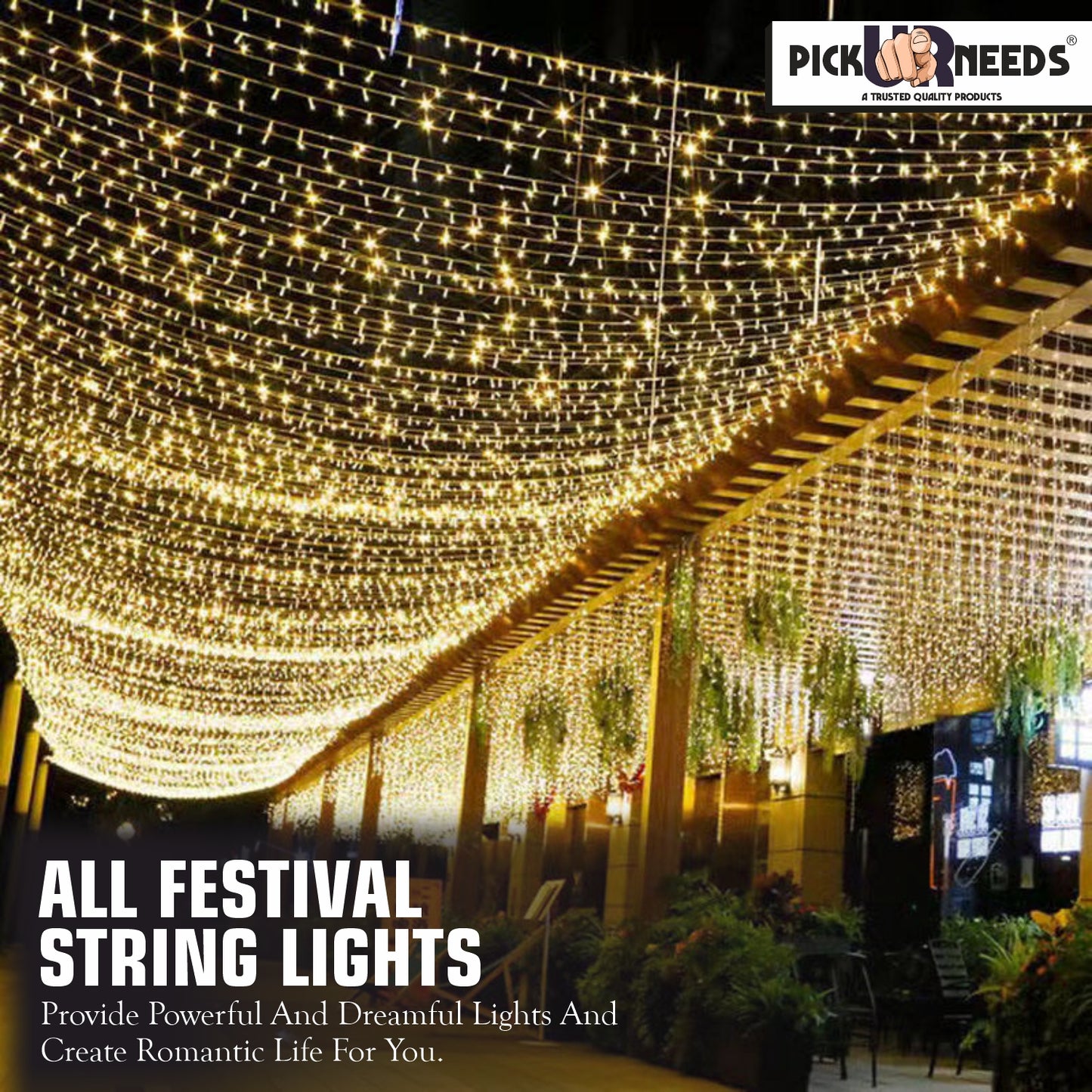 Pick Ur Needs 74 LEDs 10 m Blue Steady String Rice Lights