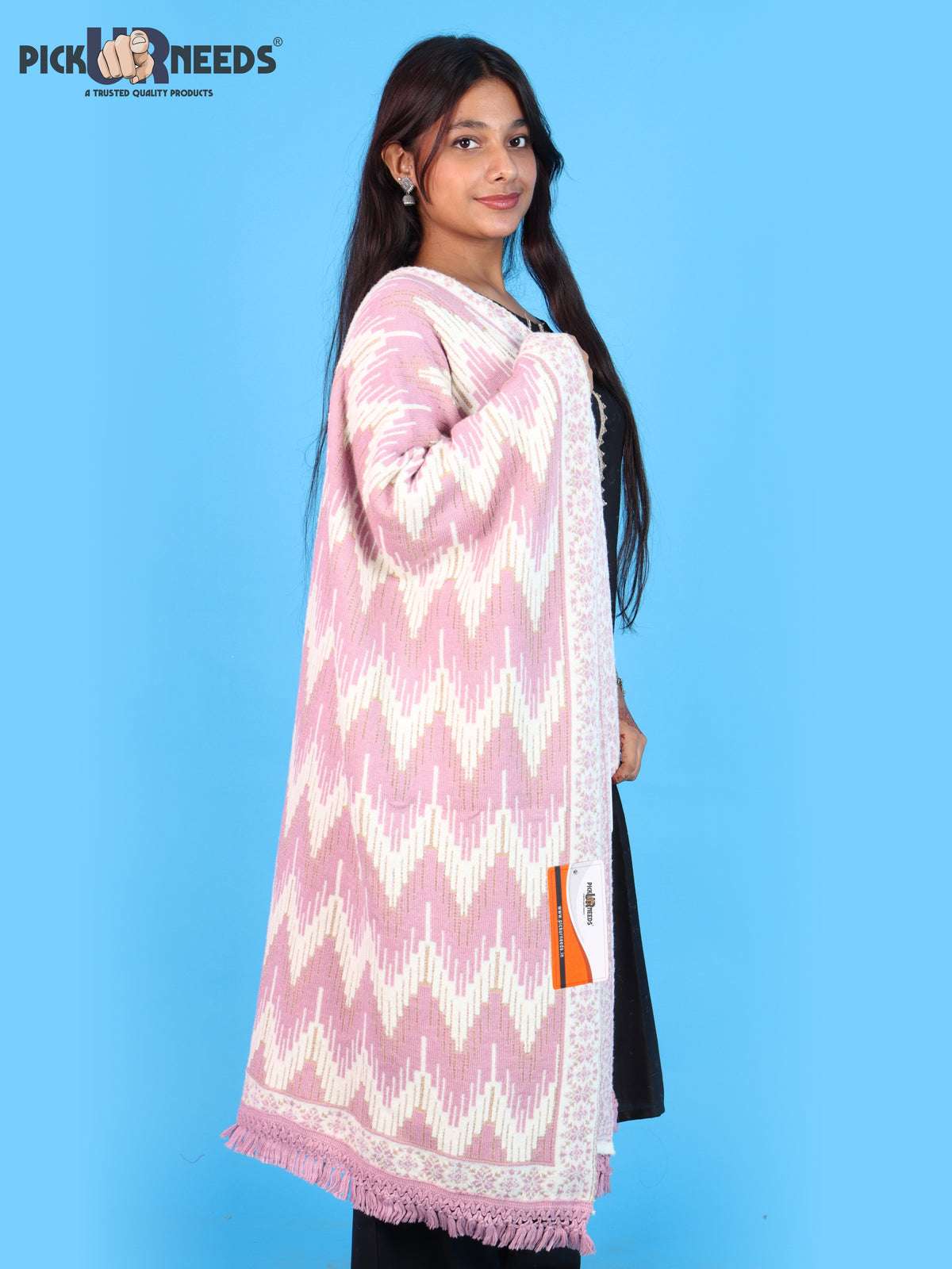 Pick Ur Needs Premium Wool Shawl For Womens & Girls Winter Muffler Soft Knitted Designer Wrap Warm Stole